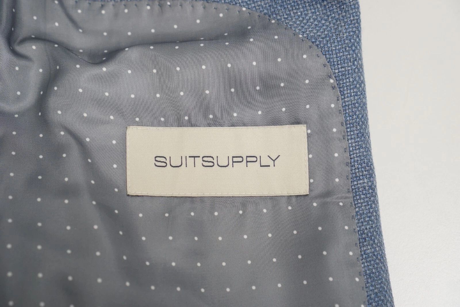Suitsupply Men Suitsupply Blazer La Spalla Blue Wool Silk Linen US44S Size 44S - 4 Thumbnail