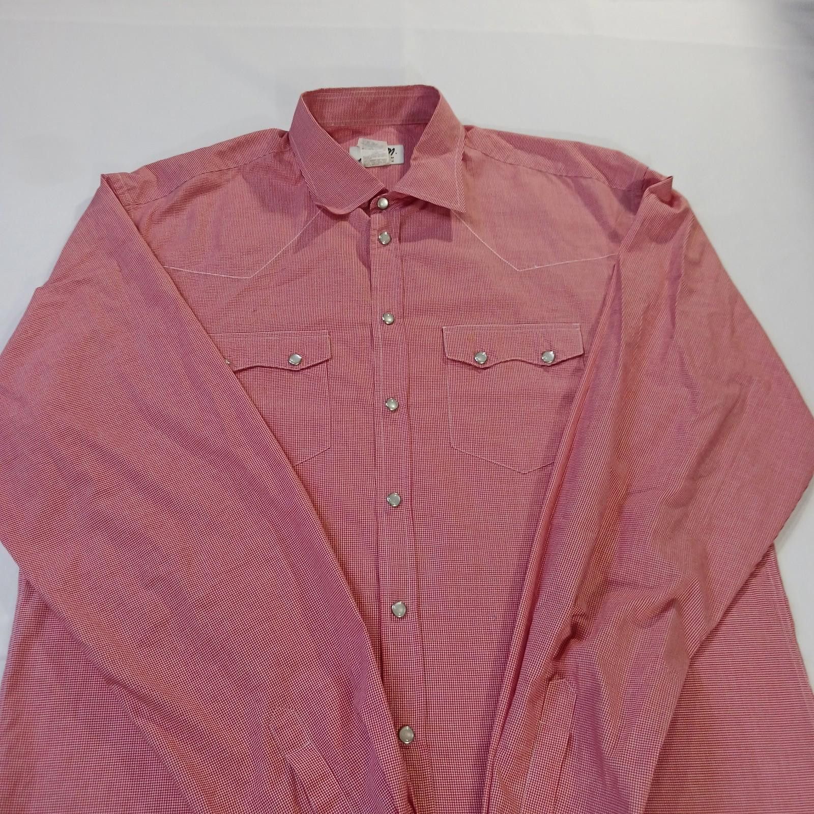 Jared Lang Jared M Custom Clothing Men's L Red Plaid Snap Button Shirt Size US L / EU 52-54 / 3 - 10 Thumbnail