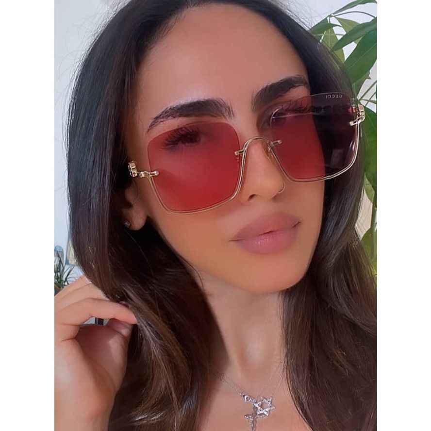 Gucci NEW Gucci GG1279S Half Rim Gold Mirror Sunglasses $595