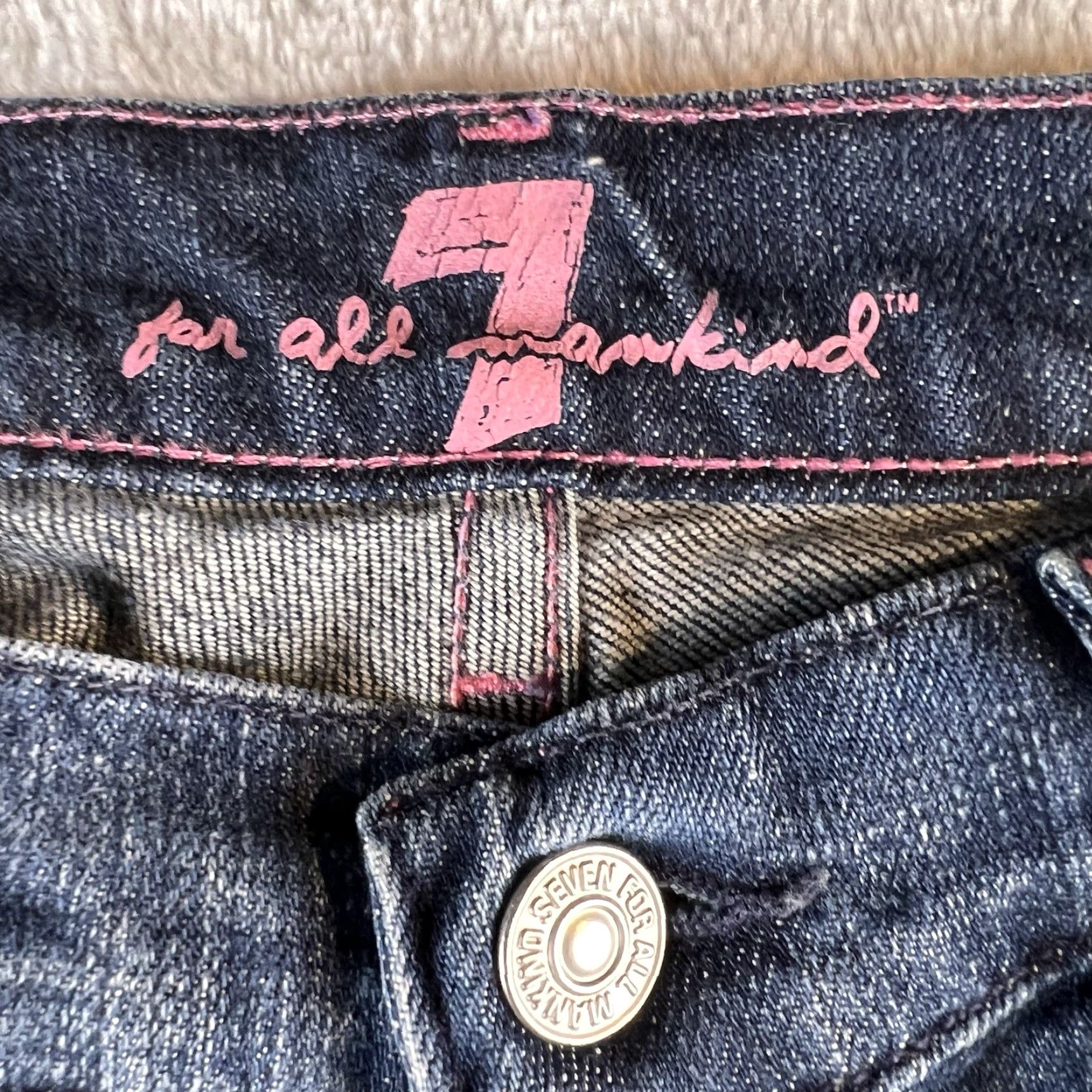 7 For All Mankind VINTAGE 7 For All Mankind Bootcut Jeans Women’s 25 Low Rise Dark Wash Blue Denim Size 42" / US 20 - 3 Thumbnail