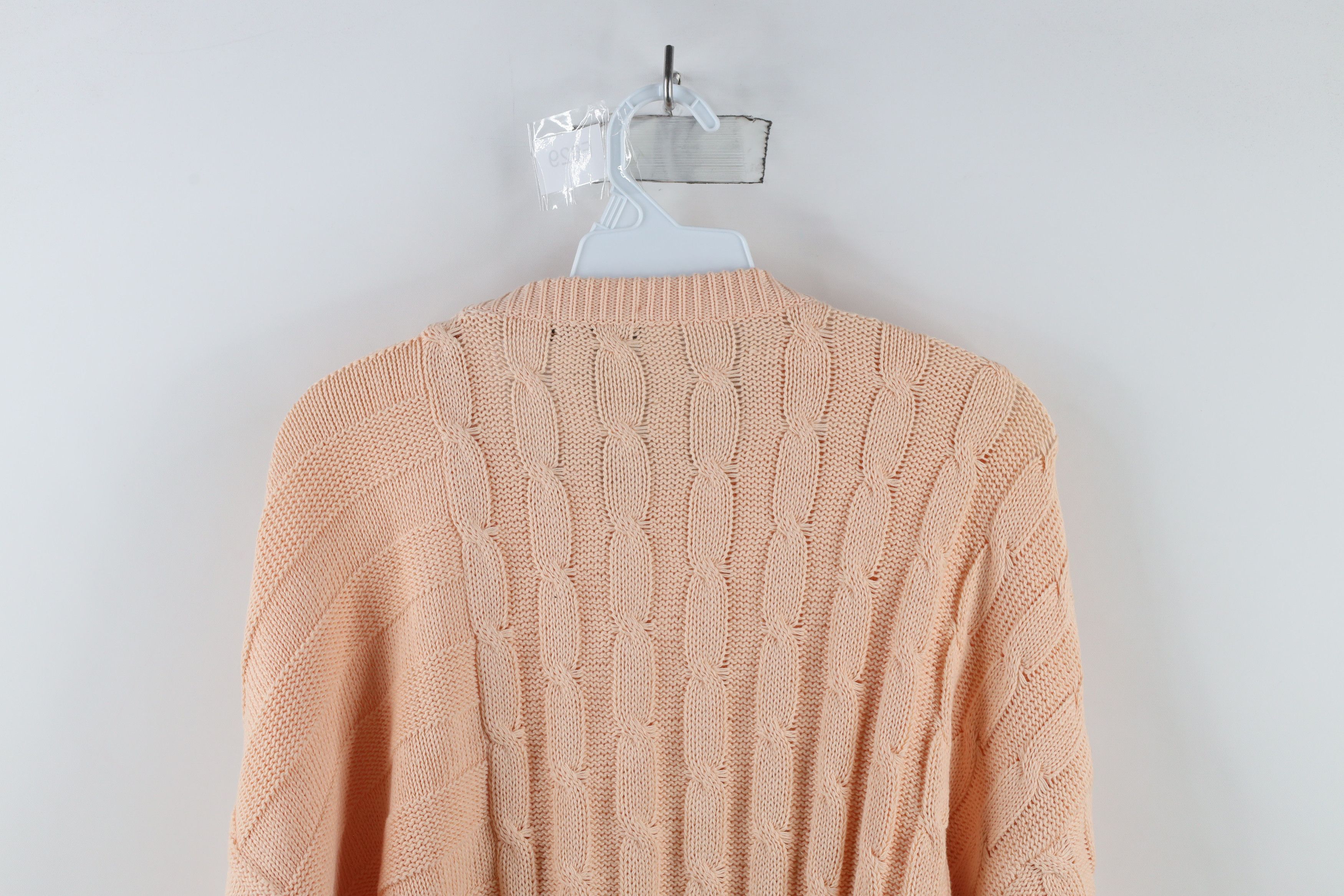 Vintage Vintage 90s Streetwear Chunky Cable Knit Sweater Pink Cotton Size US M / EU 48-50 / 2 - 9 Thumbnail