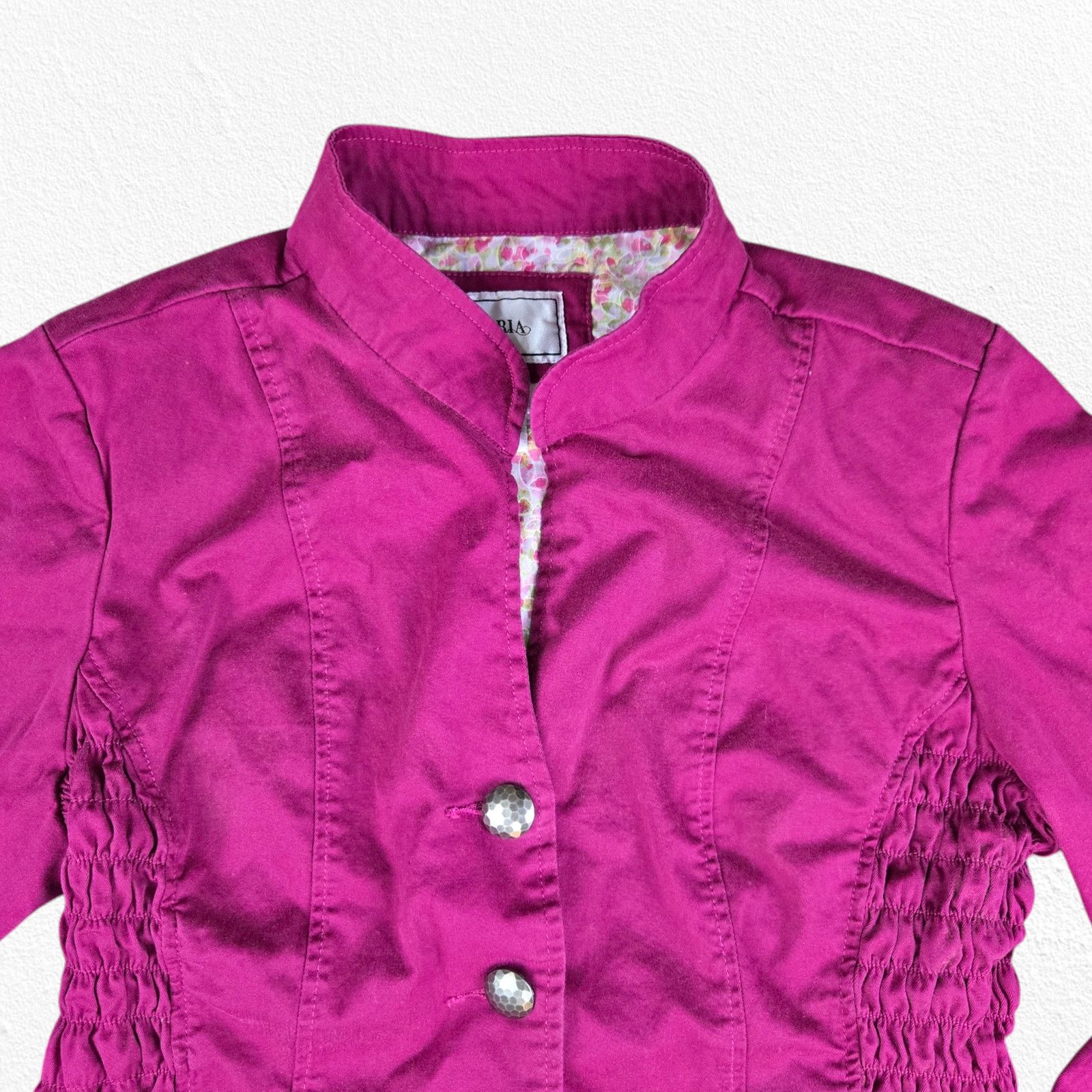 Vintage Vintage Magenta Pink Mandarin Collar Jacket Size Medium Size M / US 6-8 / IT 42-44 - 3 Thumbnail