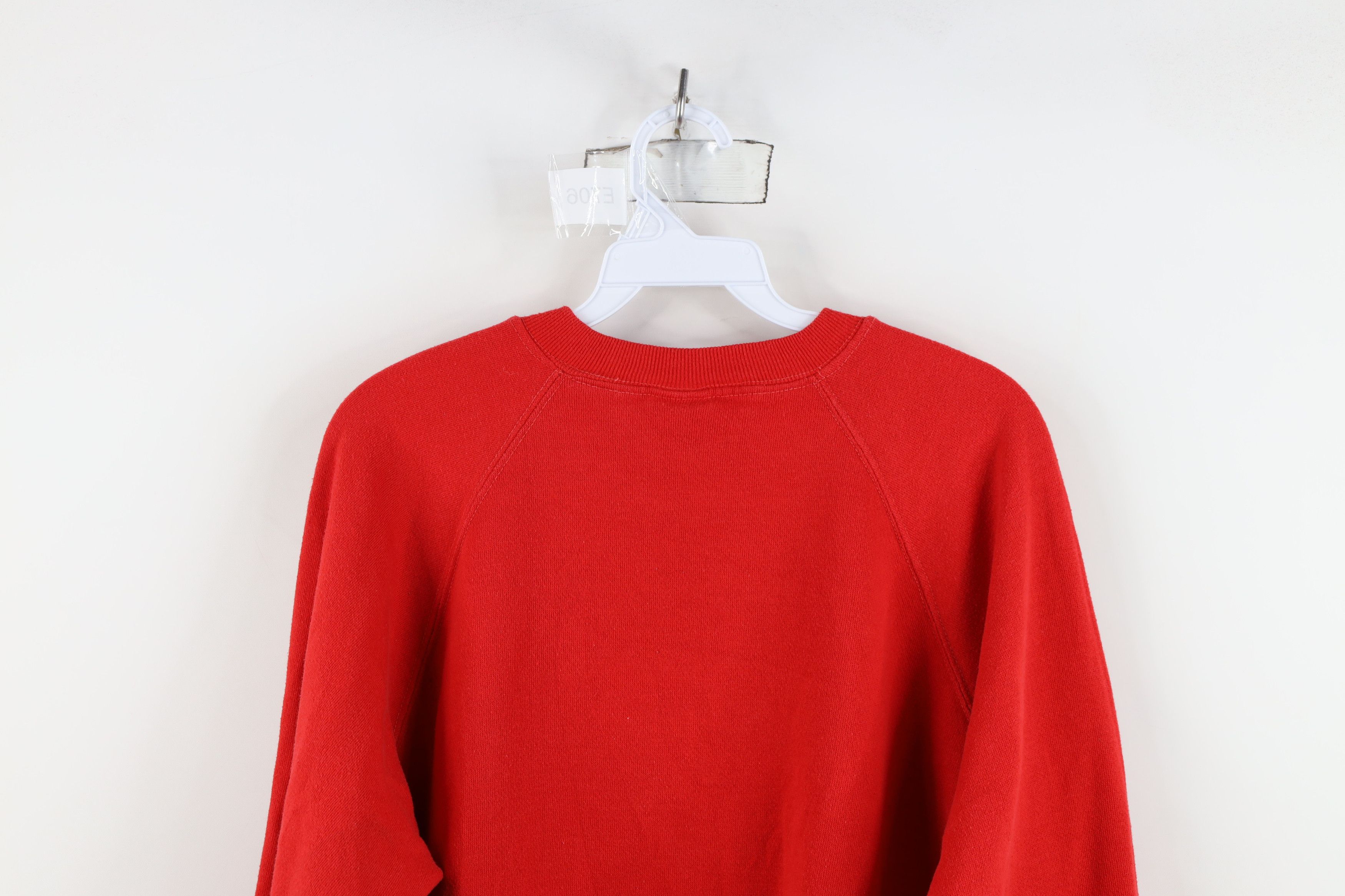 Vintage Vintage 70s Streetwear Blank Raglan Sweatshirt Red USA Size L / US 10 / IT 46 - 14 Thumbnail