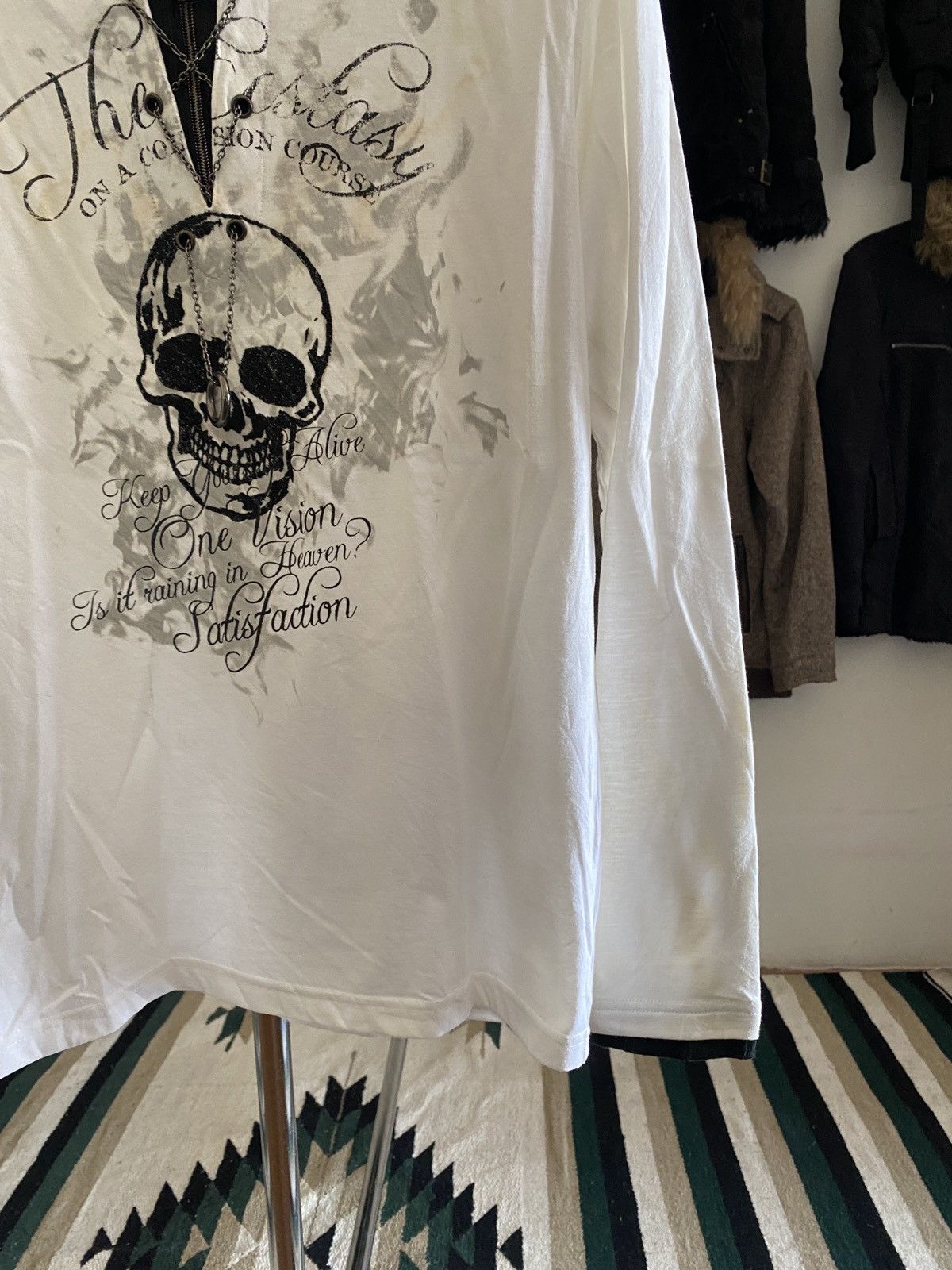 Maison Margiela Vintage y2k Spinash Double Layer Skull Necklace Long Shirt Size US L / EU 52-54 / 3 - 3 Thumbnail