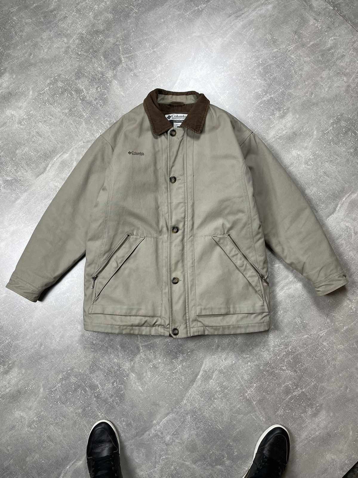 Columbia × Vintage Vintage Columbia American Lined Beige Outdoor Jacket Size US L / EU 52-54 / 3 - 3 Thumbnail
