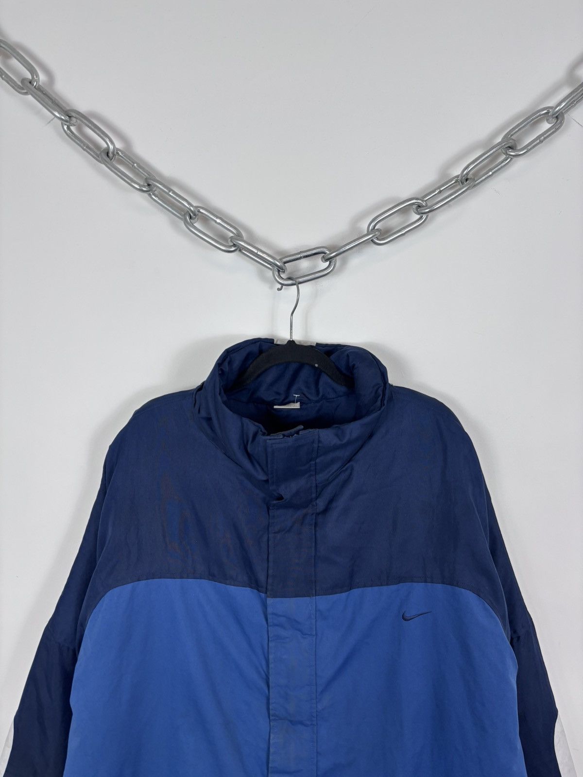 Nike Vintage 2000s Nike Y2K Blue Swoosh Oversized Puffer Jacket Size US L / EU 52-54 / 3 - 4 Thumbnail