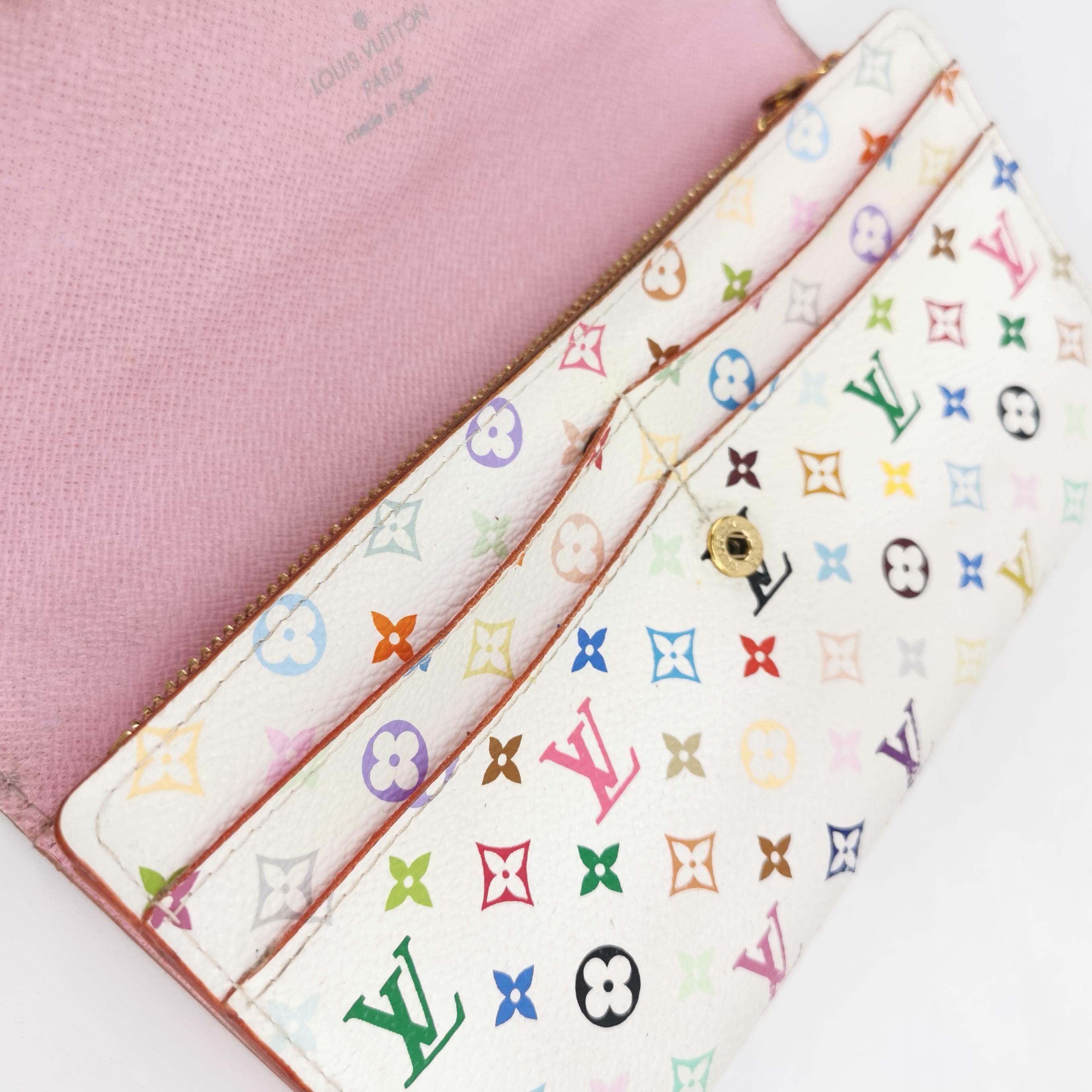 Louis Vuitton Louis Vuitton (LV) White Tricolor Snap Button Flap Long Wal Size ONE SIZE - 5 Thumbnail