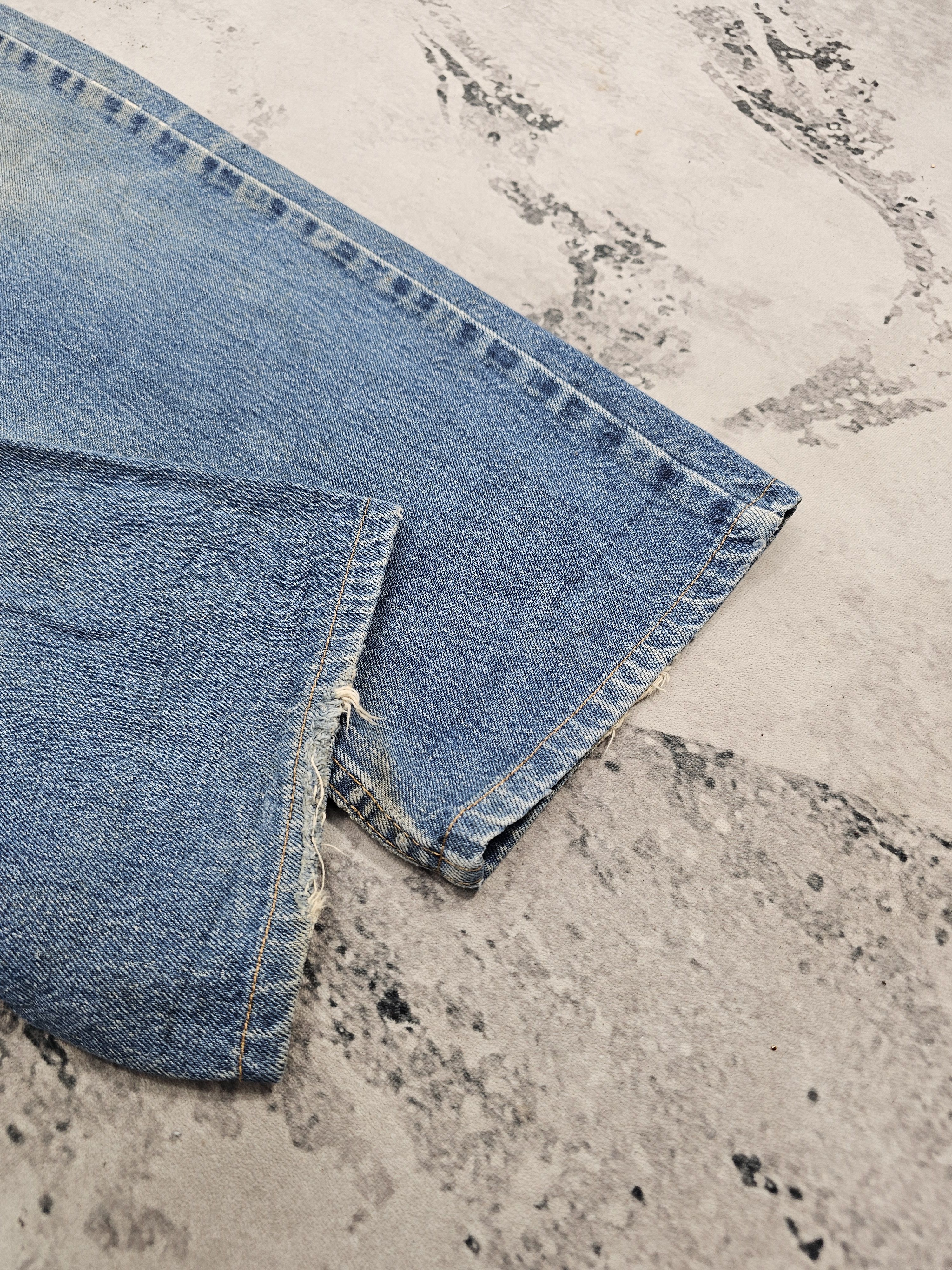 Levi's Vintage Clothing Vtg 90'S LEVIS 505 Distressed Faded Blue Cropped Jeans L0498 Size US 34 / EU 50 - 8 Thumbnail
