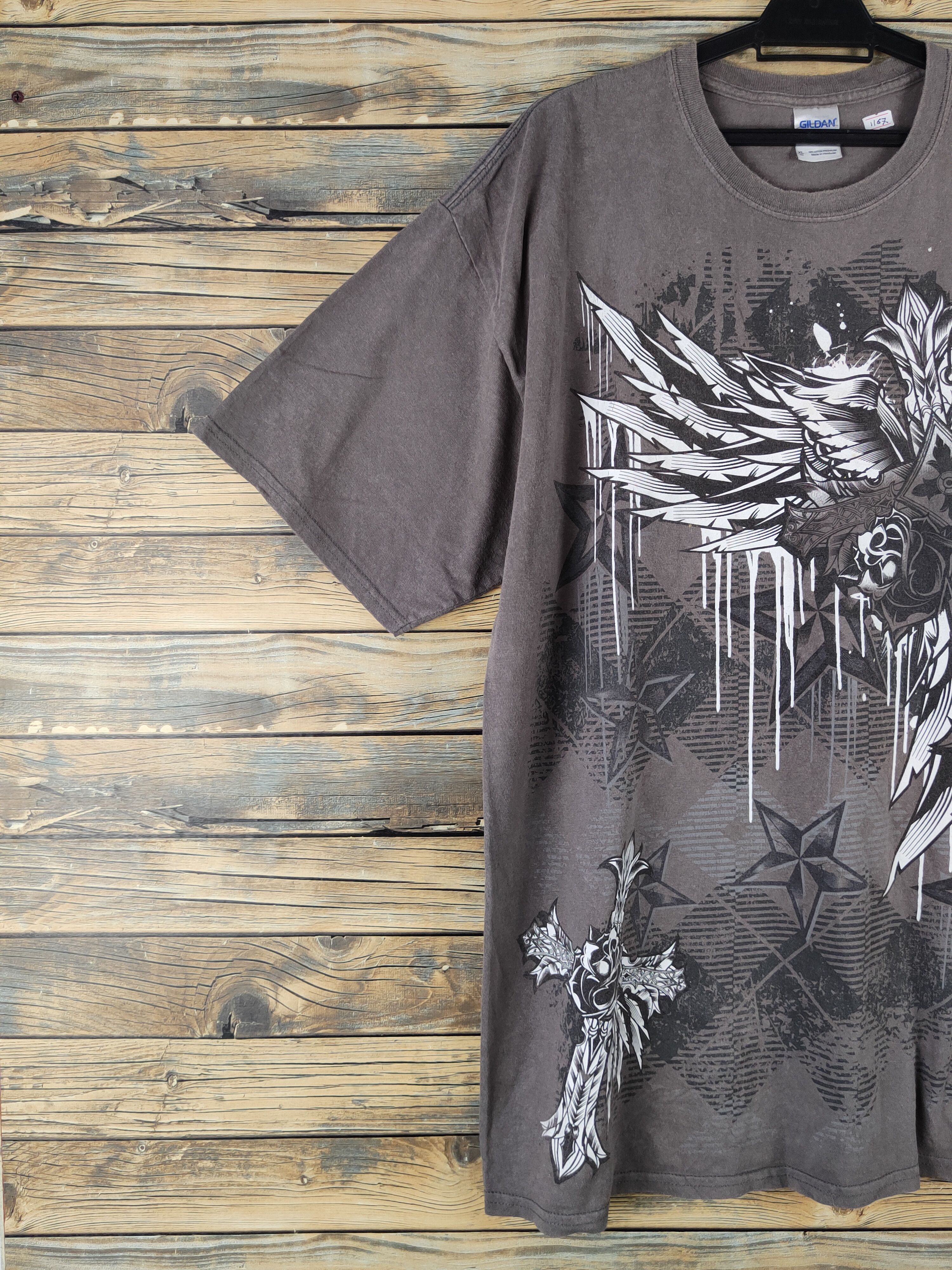 Japanese Brand DL skull Brown Short Sleeve T-shirt #1167 Size US XL / EU 56 / 4 - 3 Thumbnail