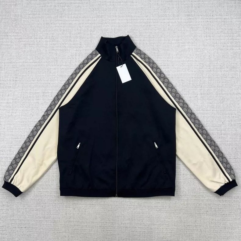 Gucci Black and white side webbing snake pattern sportswear