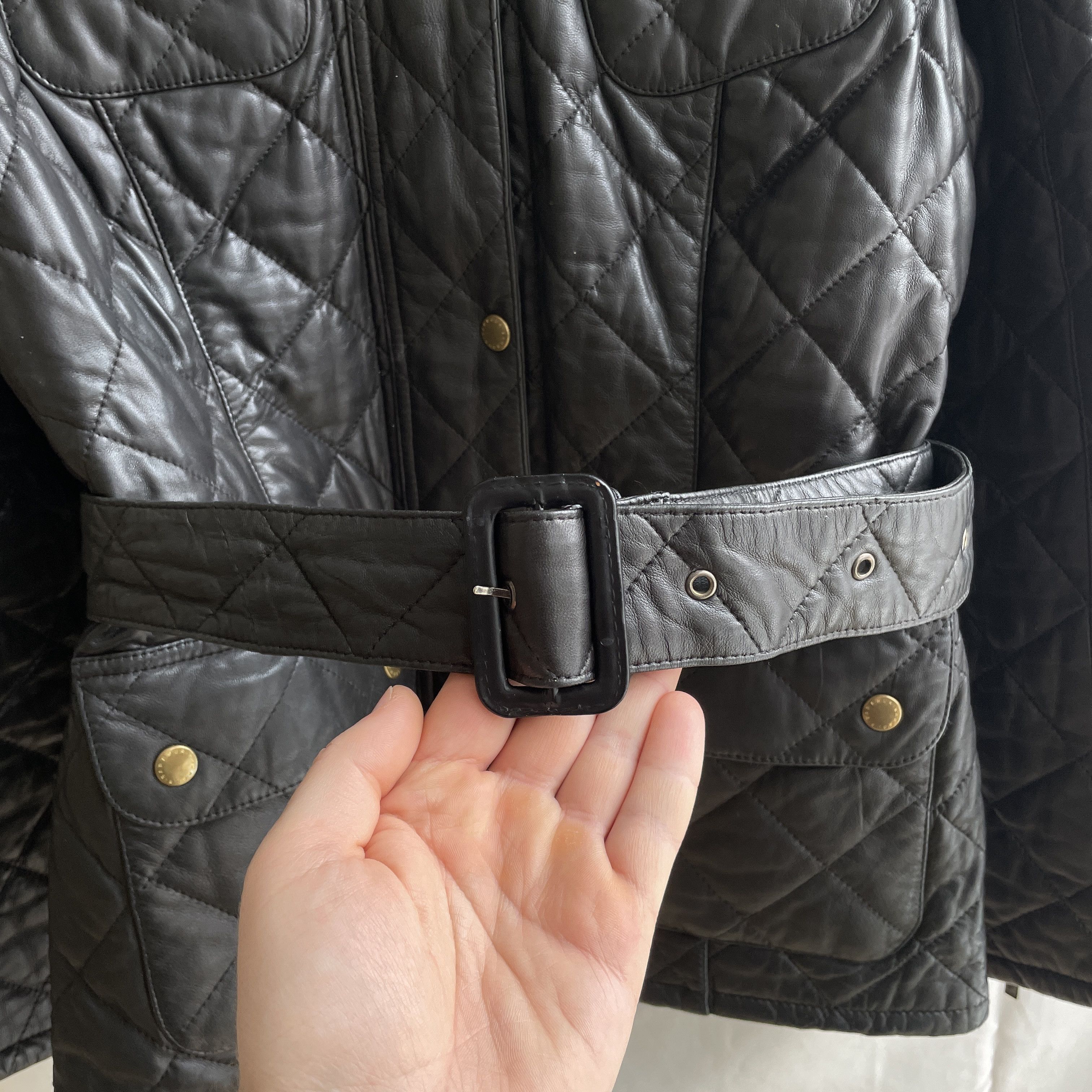 Barbour Barbour International Womens Nappa Leather Quilted Jacket Size M / US 6-8 / IT 42-44 - 7 Thumbnail