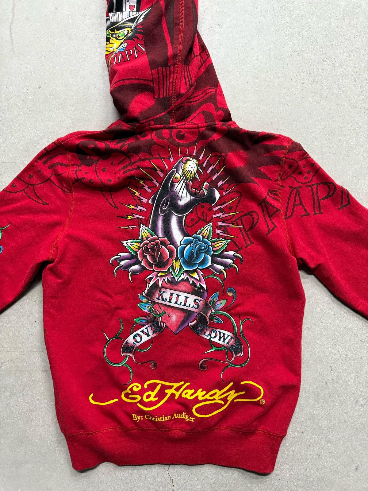 Christian Audigier × Ed Hardy × Vintage Vintage Y2K Ed Hardy AOP Japan Zip-up Size M / US 6-8 / IT 42-44 - 8 Thumbnail