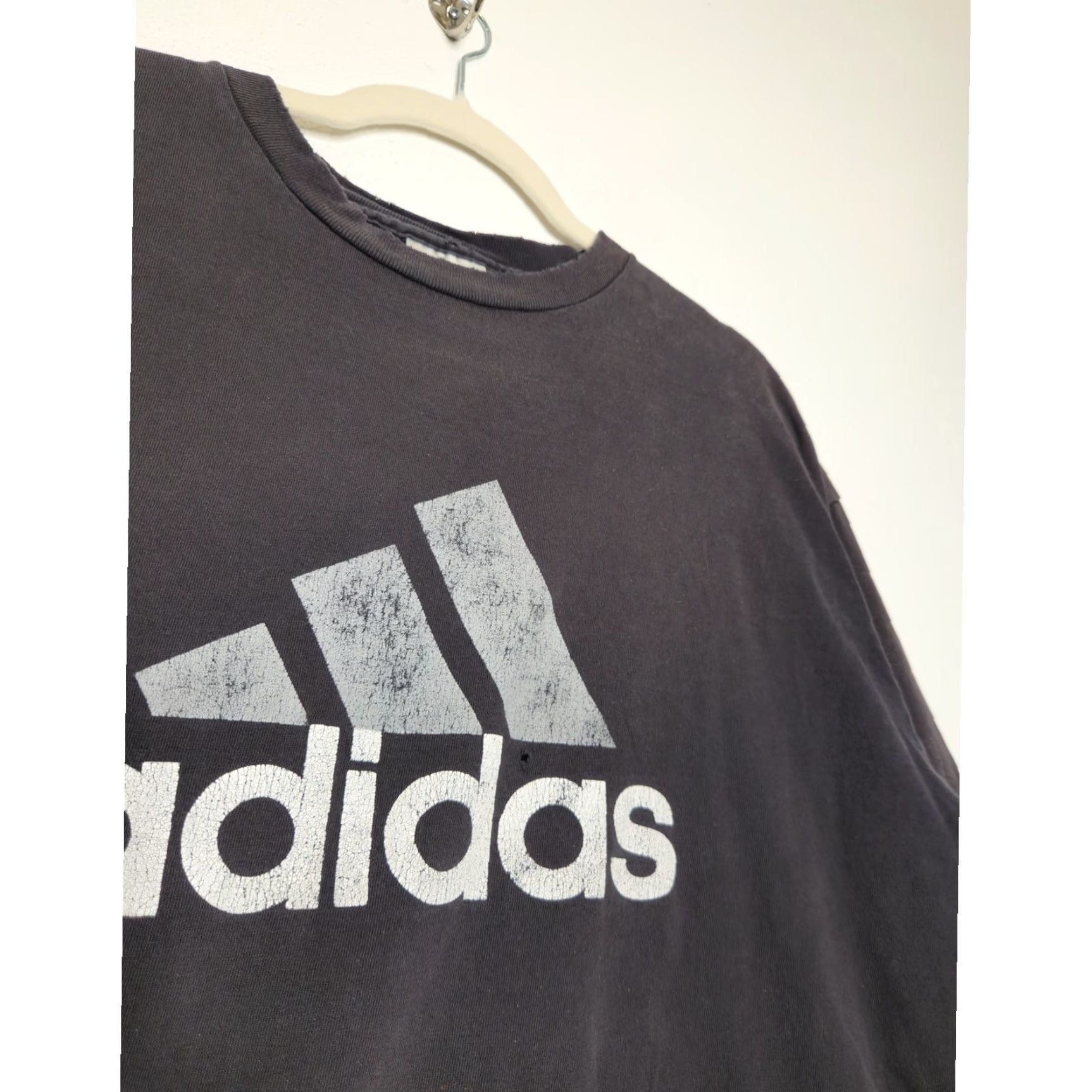 Adidas VINTAGE adidas 3 Stripes Distressed Grunge Long Sleeve Shirt Thrash Black Large Size US L / EU 52-54 / 3 - 5 Thumbnail