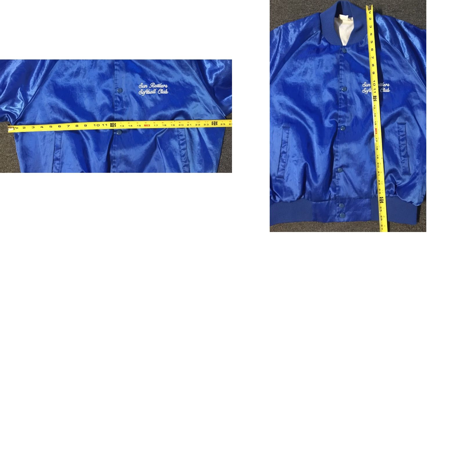 Vintage VINTAGE Auburn Sportswear Satin Bomber Jacket XL Blue USA Striped 80s 90s Softball Coach Baseball Track Mens Size US XL / EU 56 / 4 - 8 Thumbnail