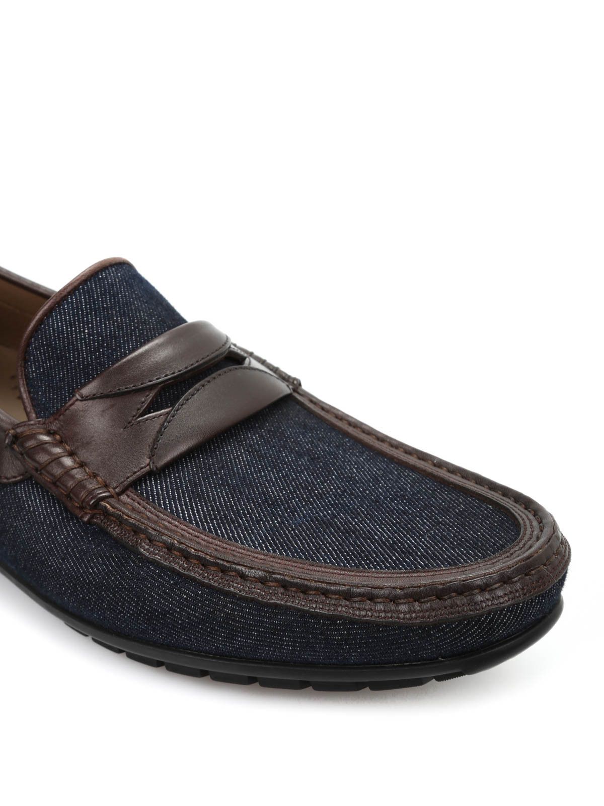 Dolce & Gabbana o1y0125 Denim Loafers in Midnight Blue/Dark Brown Size US 11.5 / EU 44-45 - 2 Thumbnail