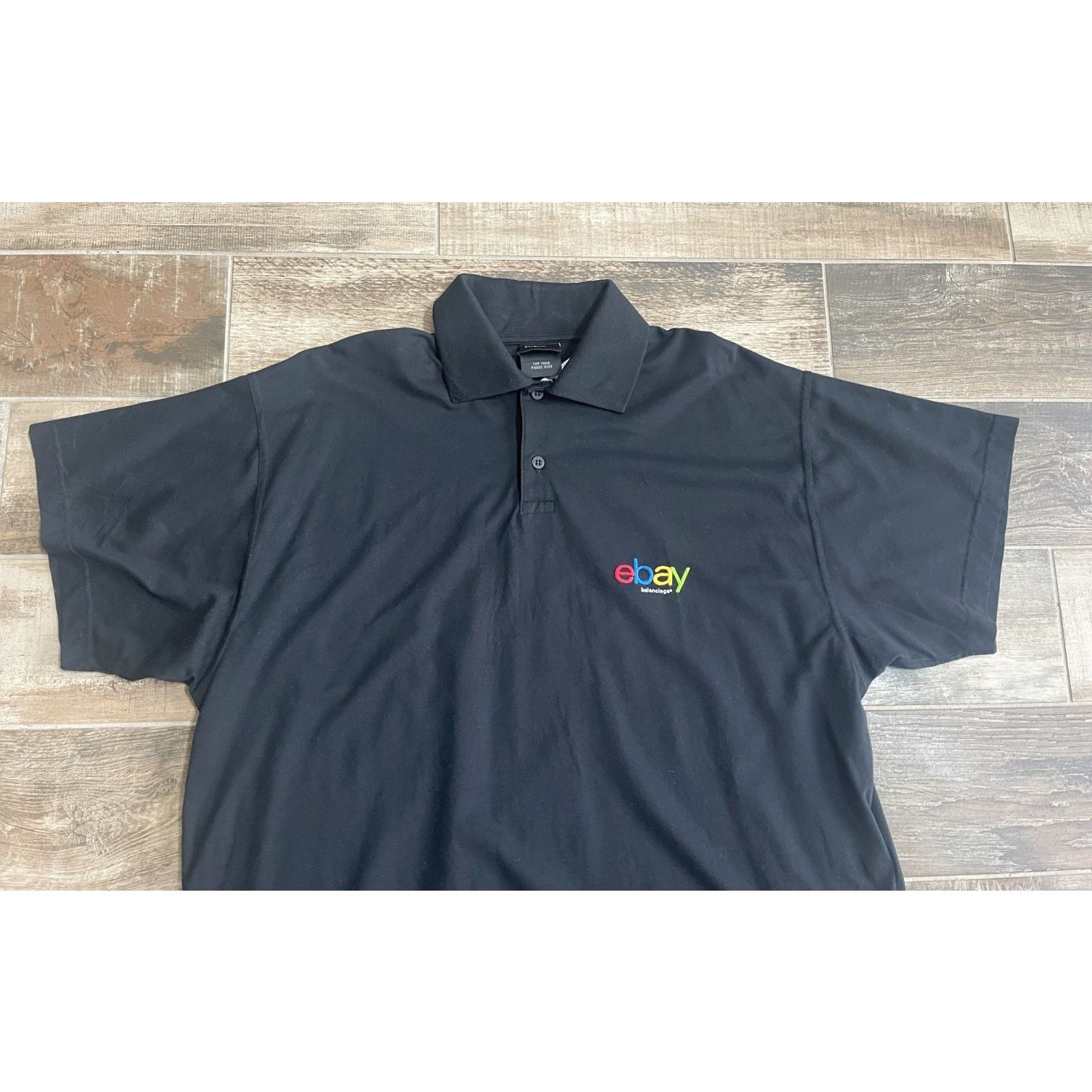 Balenciaga $1.295 NWT Balenciaga eBay Polo Black Oversized Collab L Size US L / EU 52-54 / 3 - 2 Thumbnail