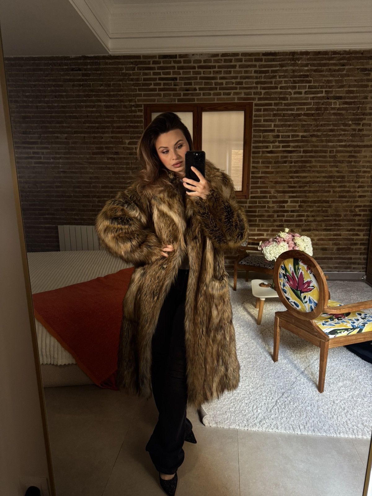 Frankie Shop The Frankie Shop Rella Faux Fur Coat Camel Size S / US 4 / IT 40 - 7 Thumbnail