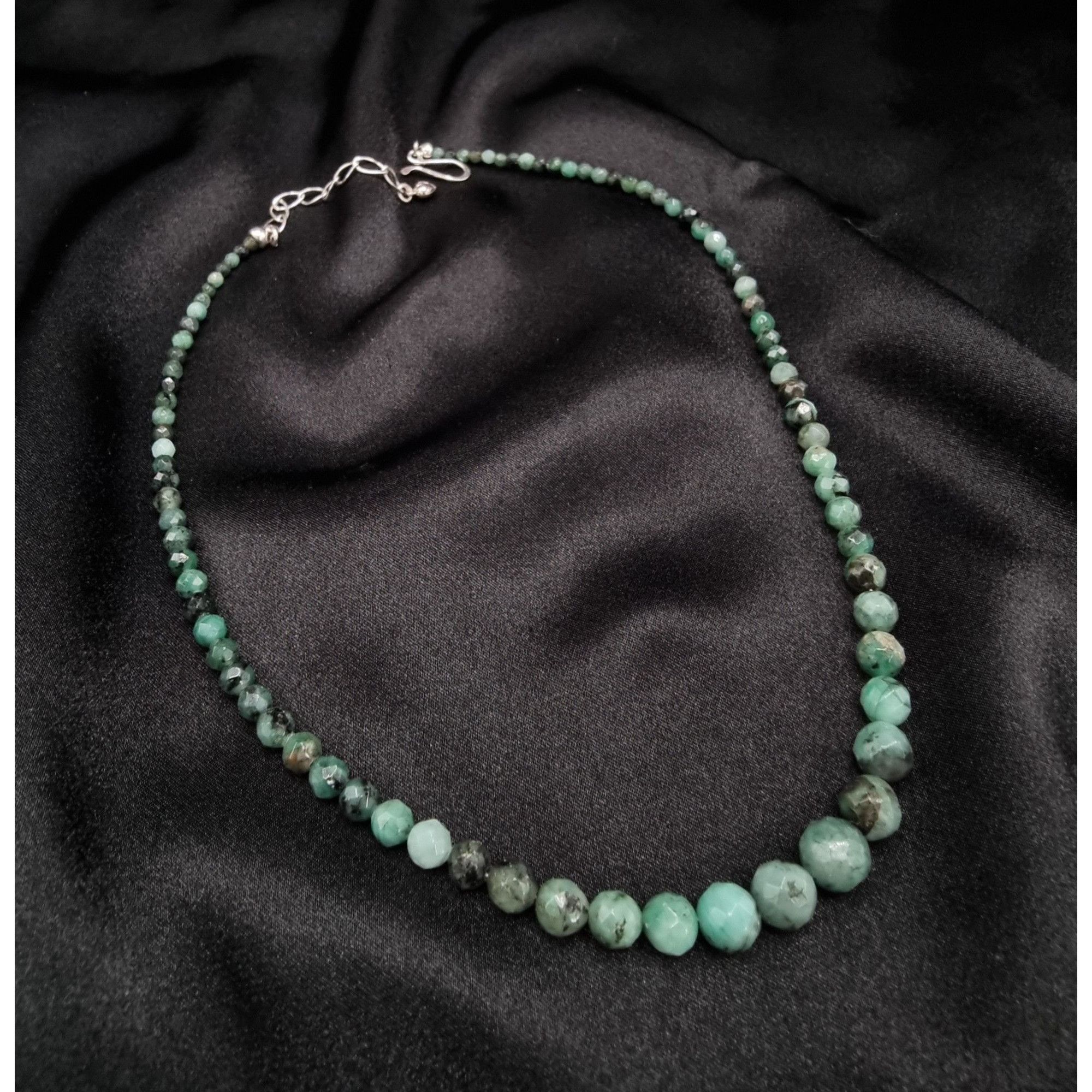 Vintage Jay King Mine Finds Natural Emerald Beaded Necklace With Ste Size ONE SIZE - 4 Thumbnail