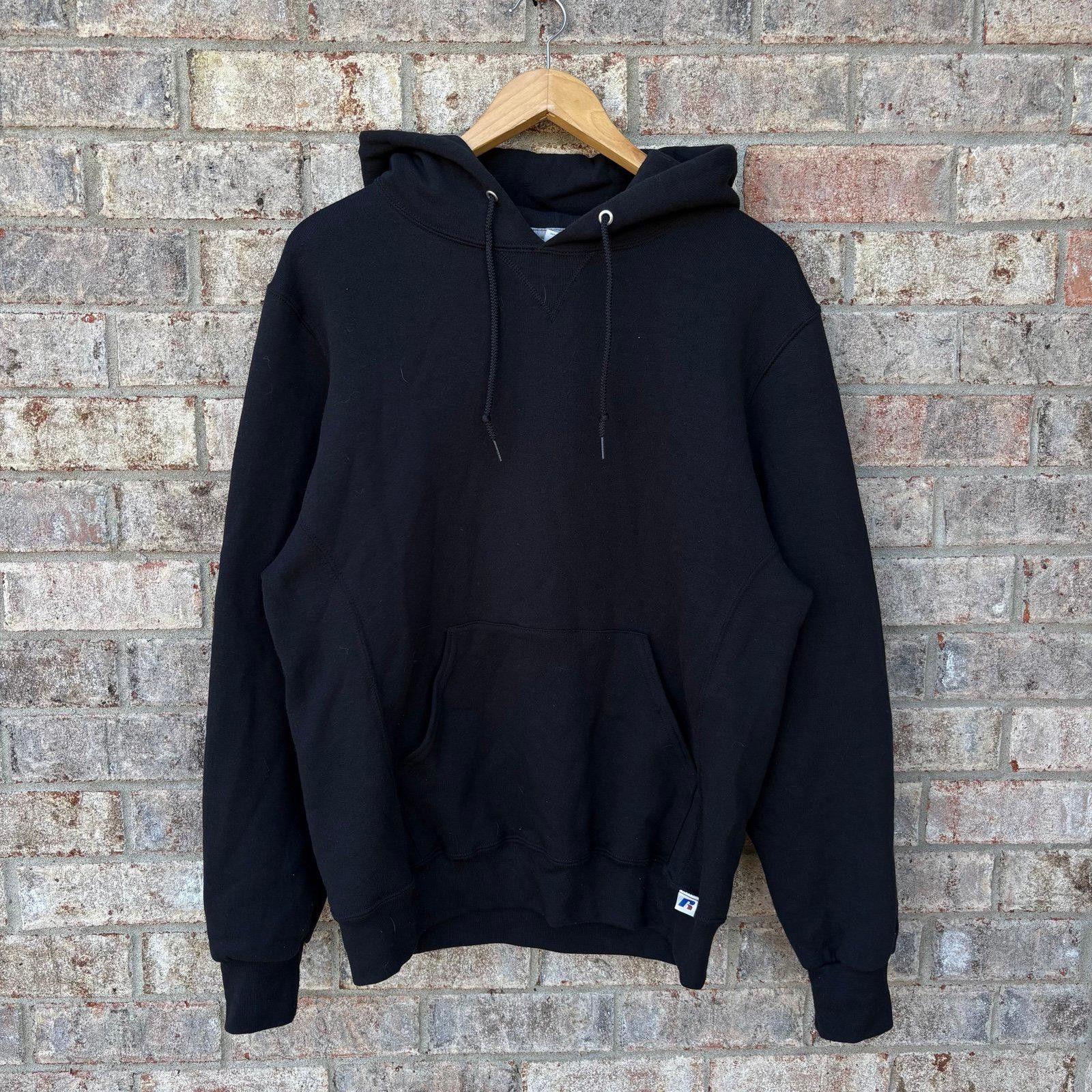 Russell Athletic Vintage essential blank black hoodie Size US M / EU 48-50 / 2 - 1 Thumbnail