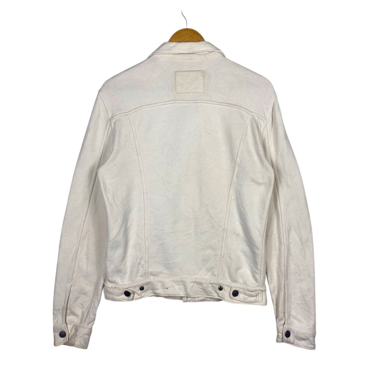 Levi's × Vintage 💥 WHITE 00 LEVIS BUTTON TRUCKER JACKET BIKER STYLE Size US S / EU 44-46 / 1 - 7 Thumbnail