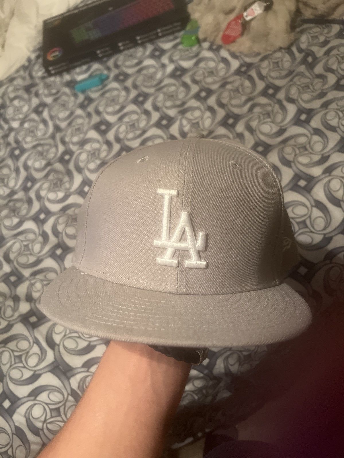 Los Angeles Apparel LA MLB 59FIFTY NEW ERA GREY SPORTS BASEBALL CAP HAT Size ONE SIZE - 1 Thumbnail