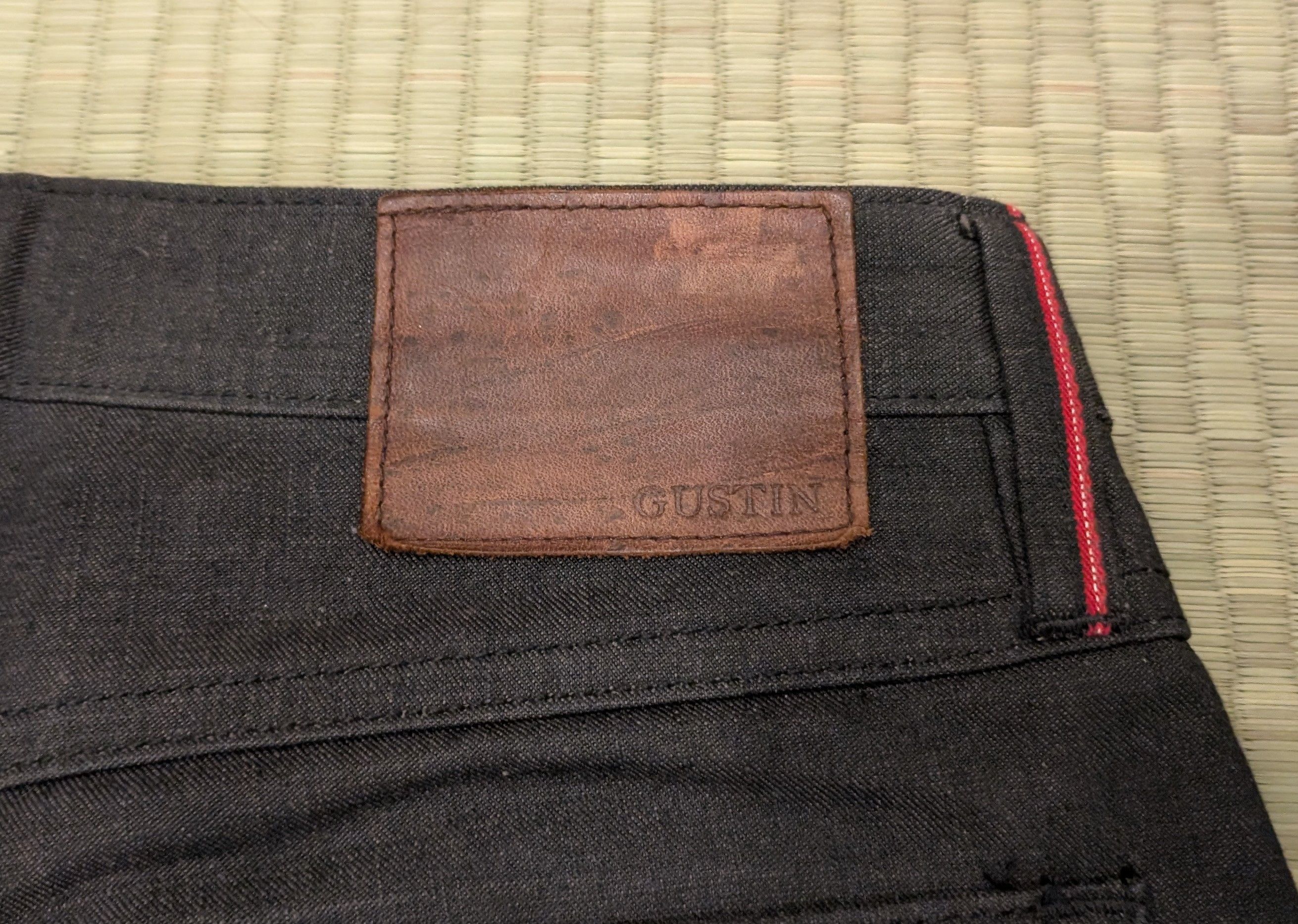 Gustin Gustin Black Selvedge Red ID Slim Denim Jeans Made in USA Size US 32 / EU 48 - 5 Thumbnail
