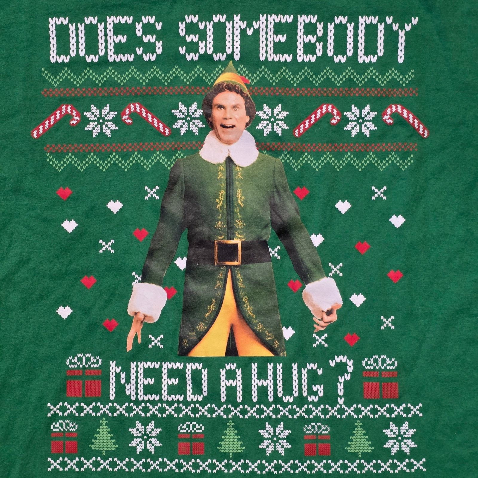 Element Elf “Does Somebody Need A Hug?” Graphic Tee Men’s XL Green Size US XL / EU 56 / 4 - 2 Thumbnail