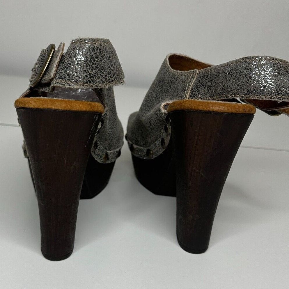 Other Sbicca Silver Leather Clunky Vintage Collection Open Toe 7 Size US 7 / IT 37 - 8 Thumbnail