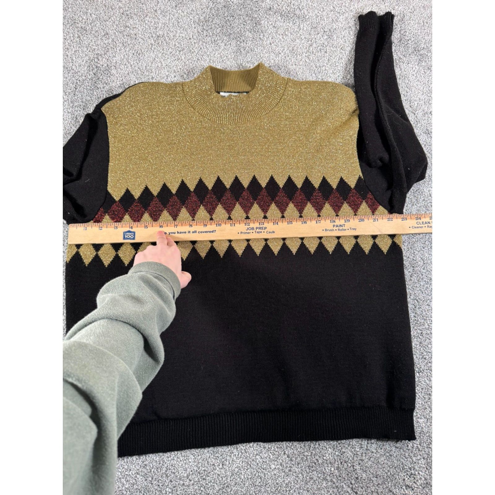 Vintage VINTAGE Alfred Dunner Sweater Women XL Argyle Sparkly 80s 90s Office Workwear Holiday Christmas Pullover Mock Neck Long Sleeve Size XL / US 12-14 / IT 48-50 - 5 Thumbnail