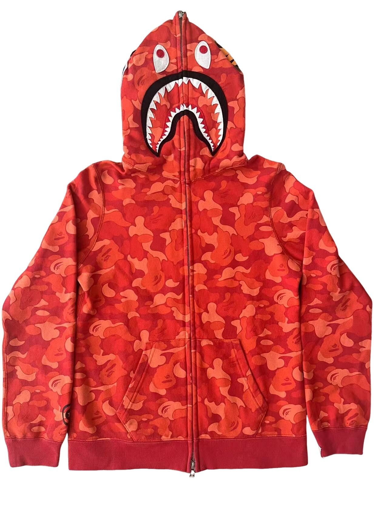 Bape A Bathing Ape Red Camo Shark Hoodie Size XS Size US XS / EU 42 / 0 - 1 Thumbnail