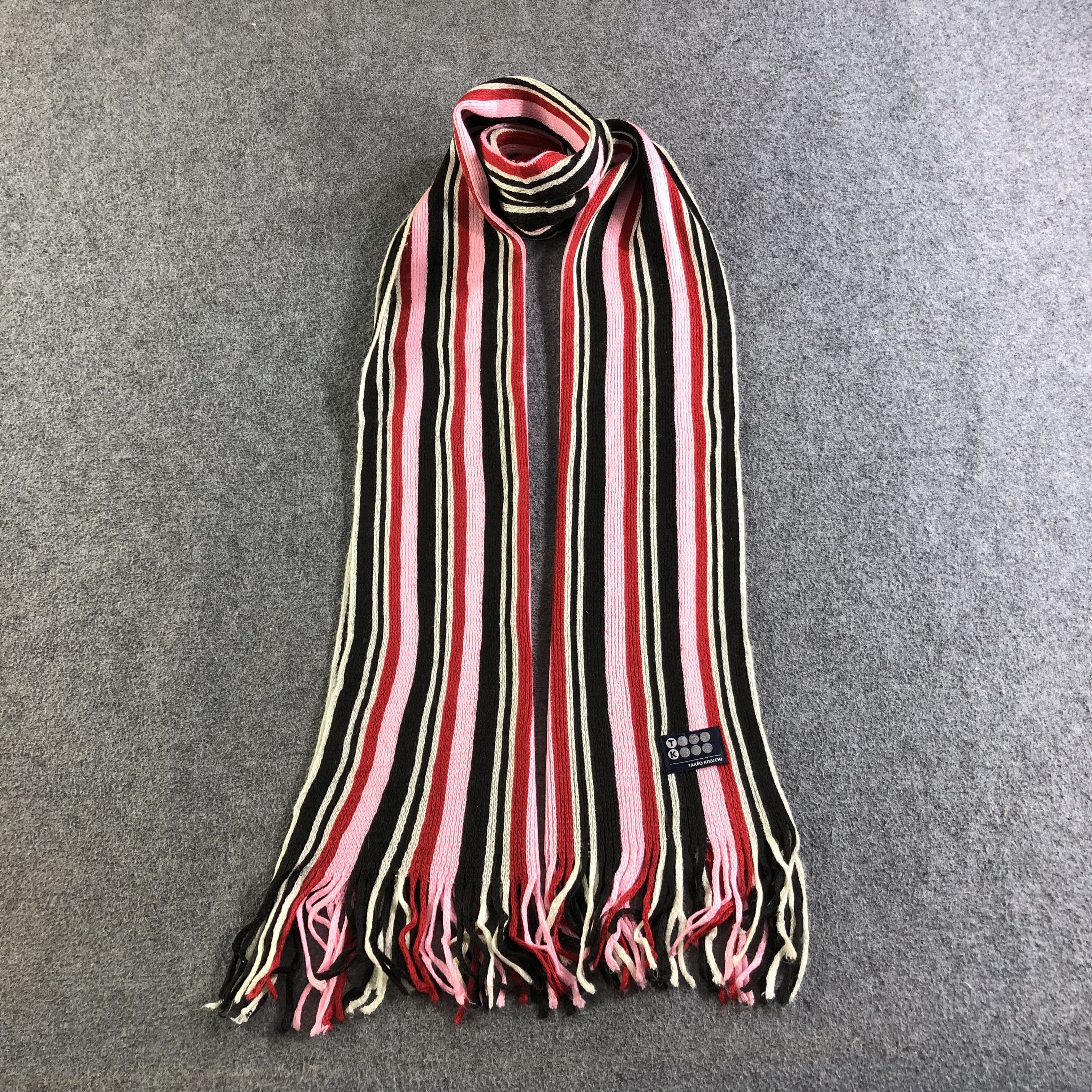 Takeo Kikuchi Takeo Kikuchi Striped Scarf Muffler Neckwear V2589 Size ONE SIZE - 1 Thumbnail