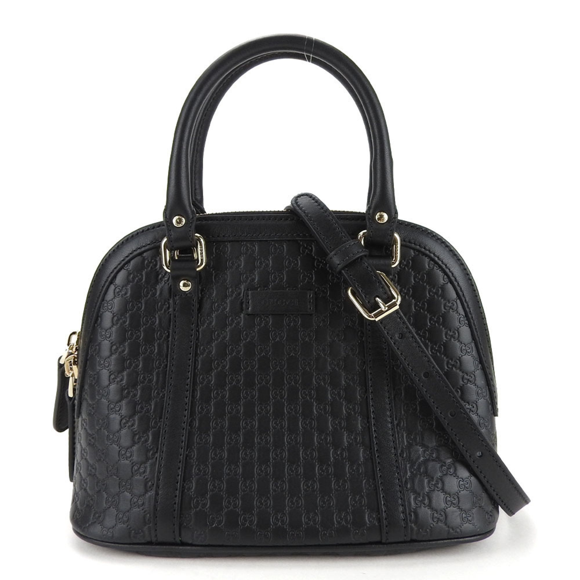 image of Gucci Handbag 449654 Micro Guccissima Leather Black Bag For Women Gucci