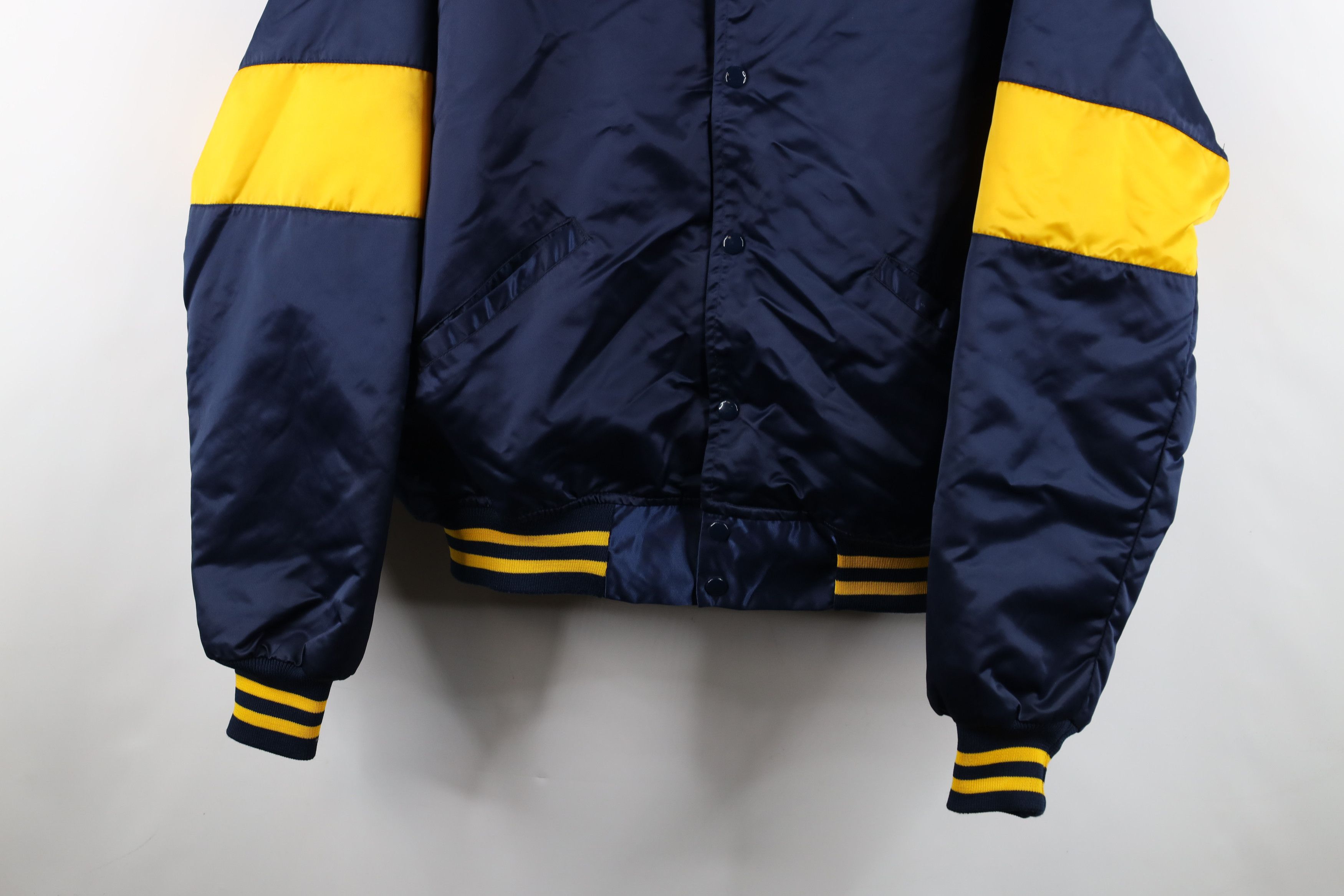 Vintage Vintage 70s 80s West Virginia Satin Bomber Jacket Blue USA Size US XXL / EU 58 / 5 - 3 Thumbnail
