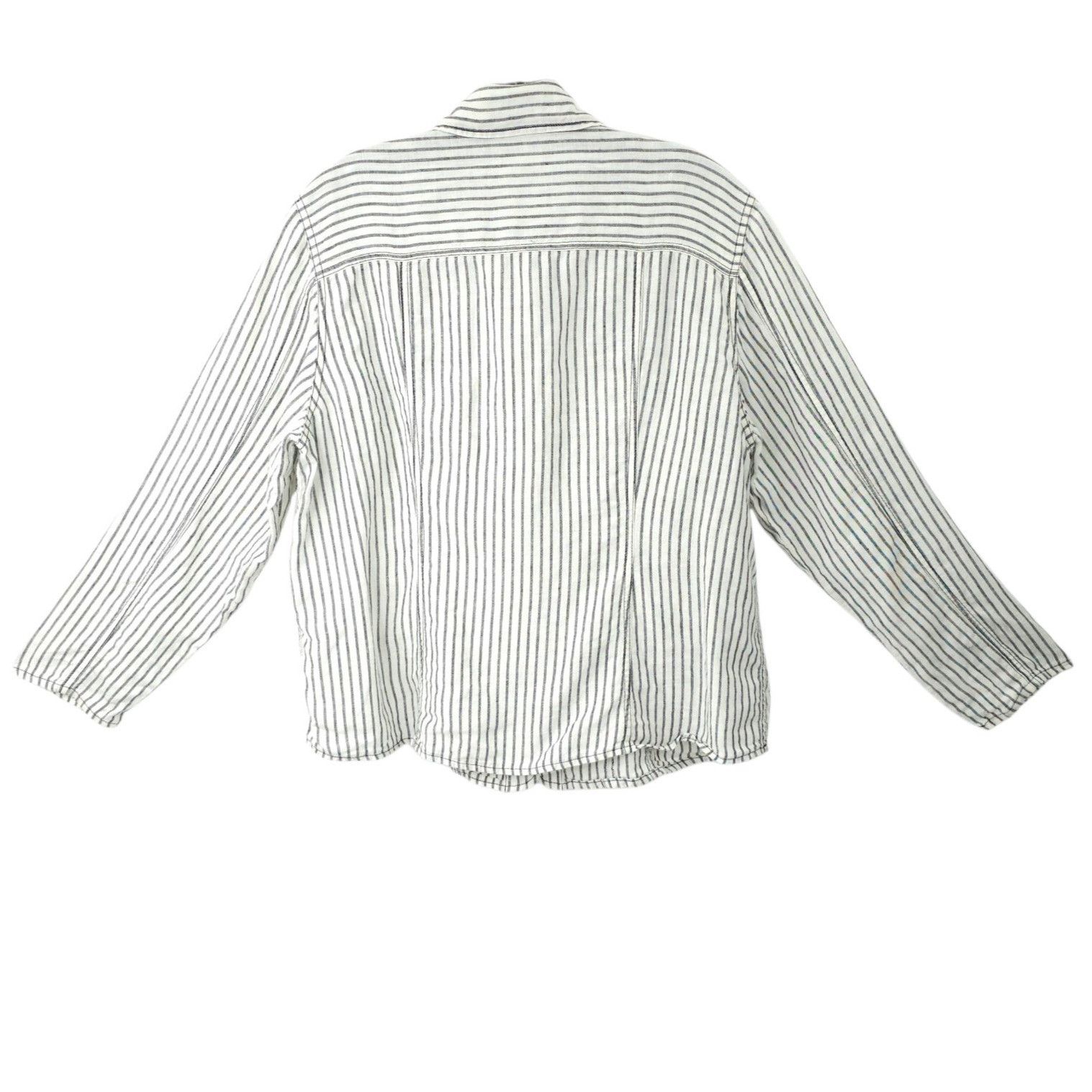 Chicos Chicos Striped Shirt Jacket 2 US L/12 Utility Workwear Size L / US 10 / IT 46 - 2 Thumbnail