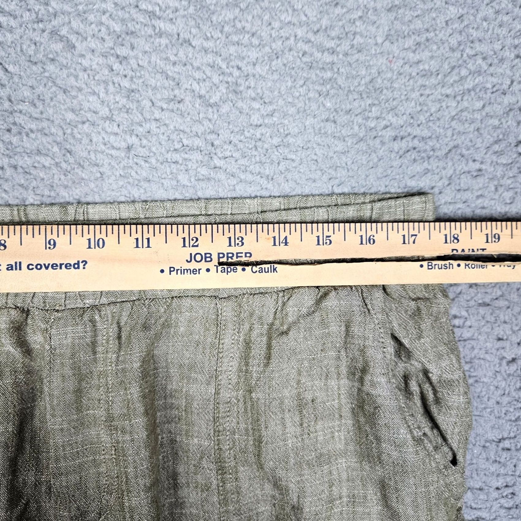 Vintage Royalty Cargo Shorts Women's PXL Linen Blend Green Casual Mid Rise Flat Front Petite Warm Weather 0? Size 40" / US 18 - 3 Thumbnail