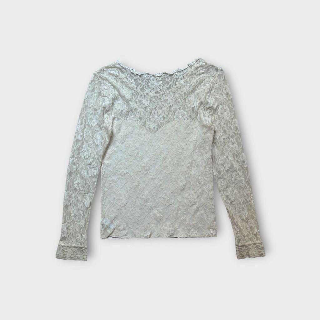Other TRUE VINTAGE HANKY PANKY CREAM SHEER LACE LONG SLEEVE SZ M Size L / US 10 / IT 46 - 2 Thumbnail