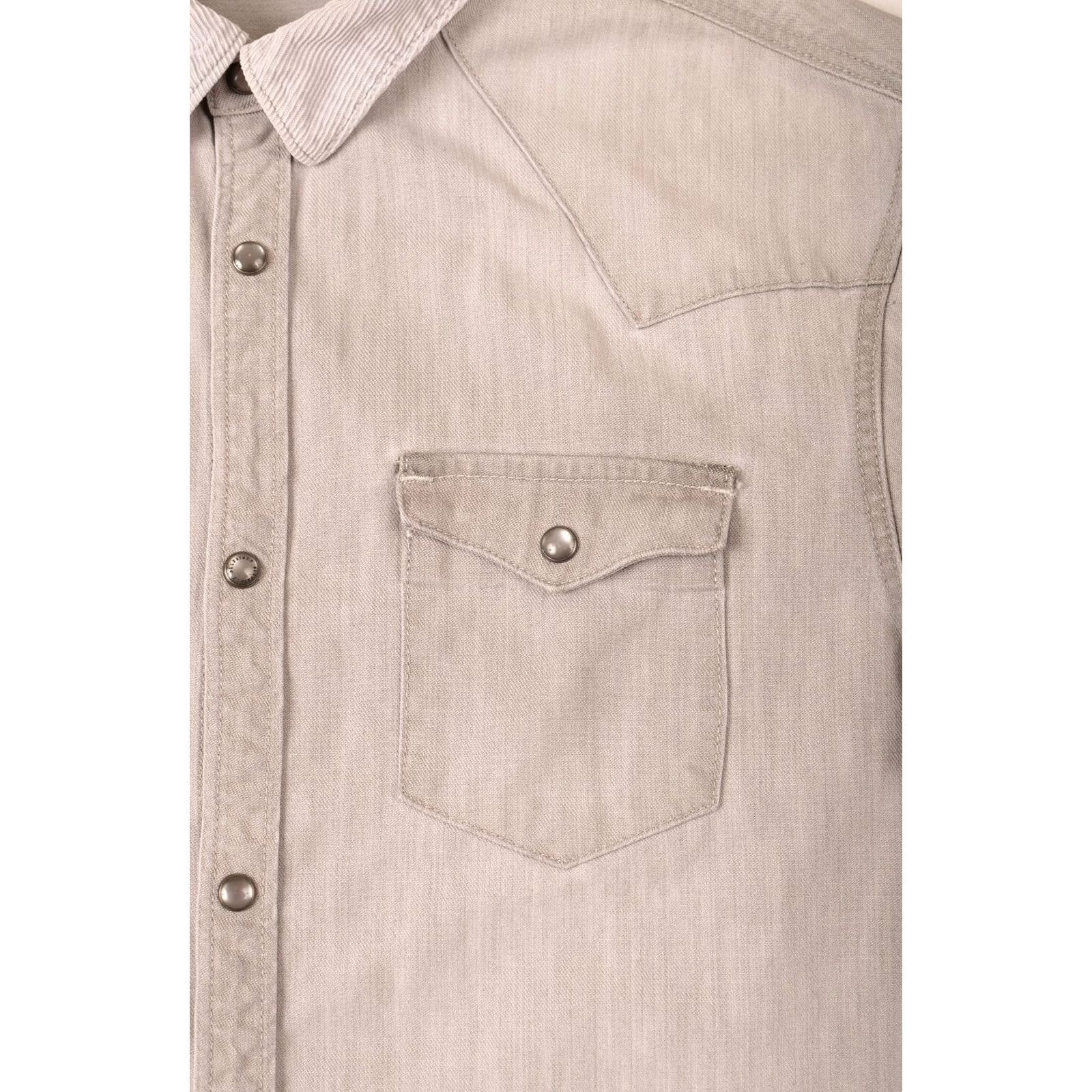Allsaints AllSaints Pirnmill LS Shirt Denim Button-Up Corduroy Collar M Gray Mens Shirt Size US M / EU 48-50 / 2 - 3 Thumbnail