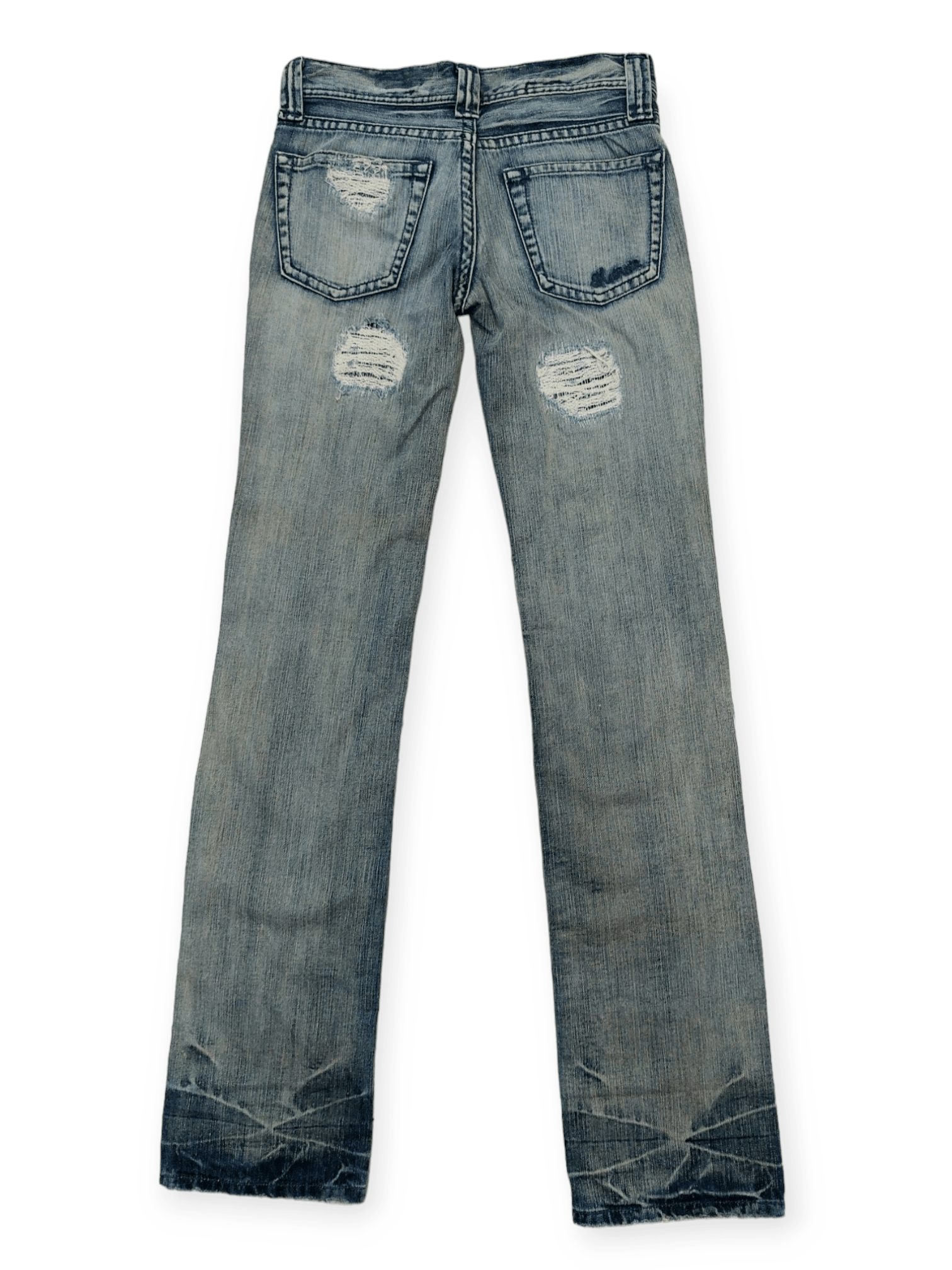 Designer Murua Low Rise Thrashed Denim Jeans Size 28" / US 6 / IT 42 - 4 Thumbnail