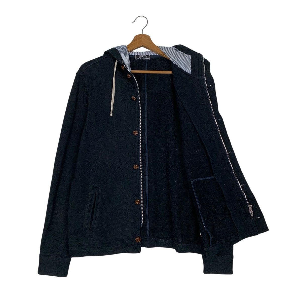 Beams Japan Beams Japan Hooded Black Jacket Size US M / EU 48-50 / 2 - 10 Thumbnail