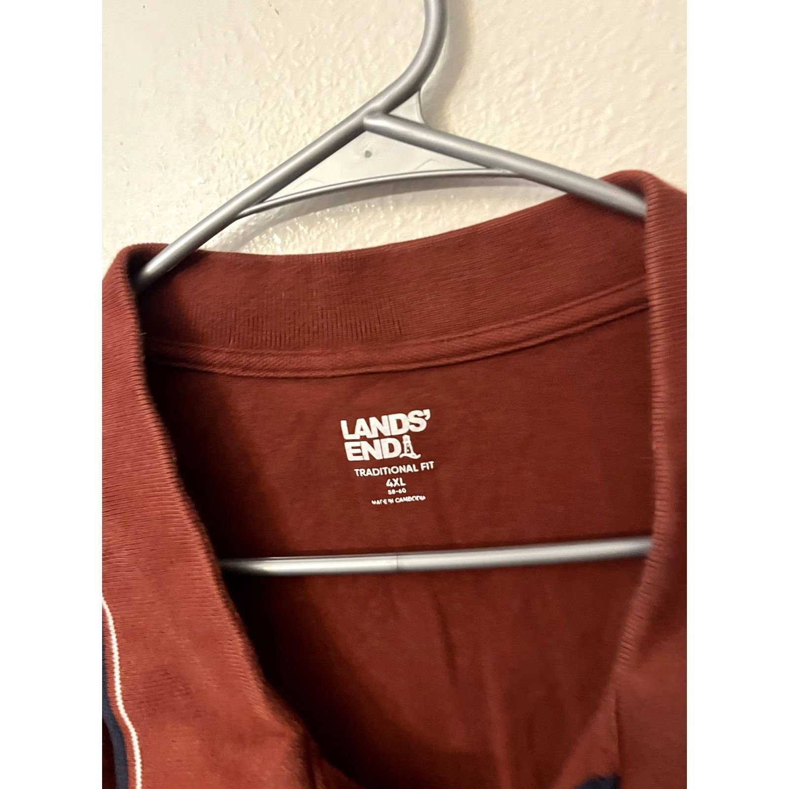 Lands' End Lands' End Polo Shirt Men's Size 4XL Burnt Orange long Sleeve Traditional Fit Size US XXL / EU 58 / 5 - 2 Thumbnail