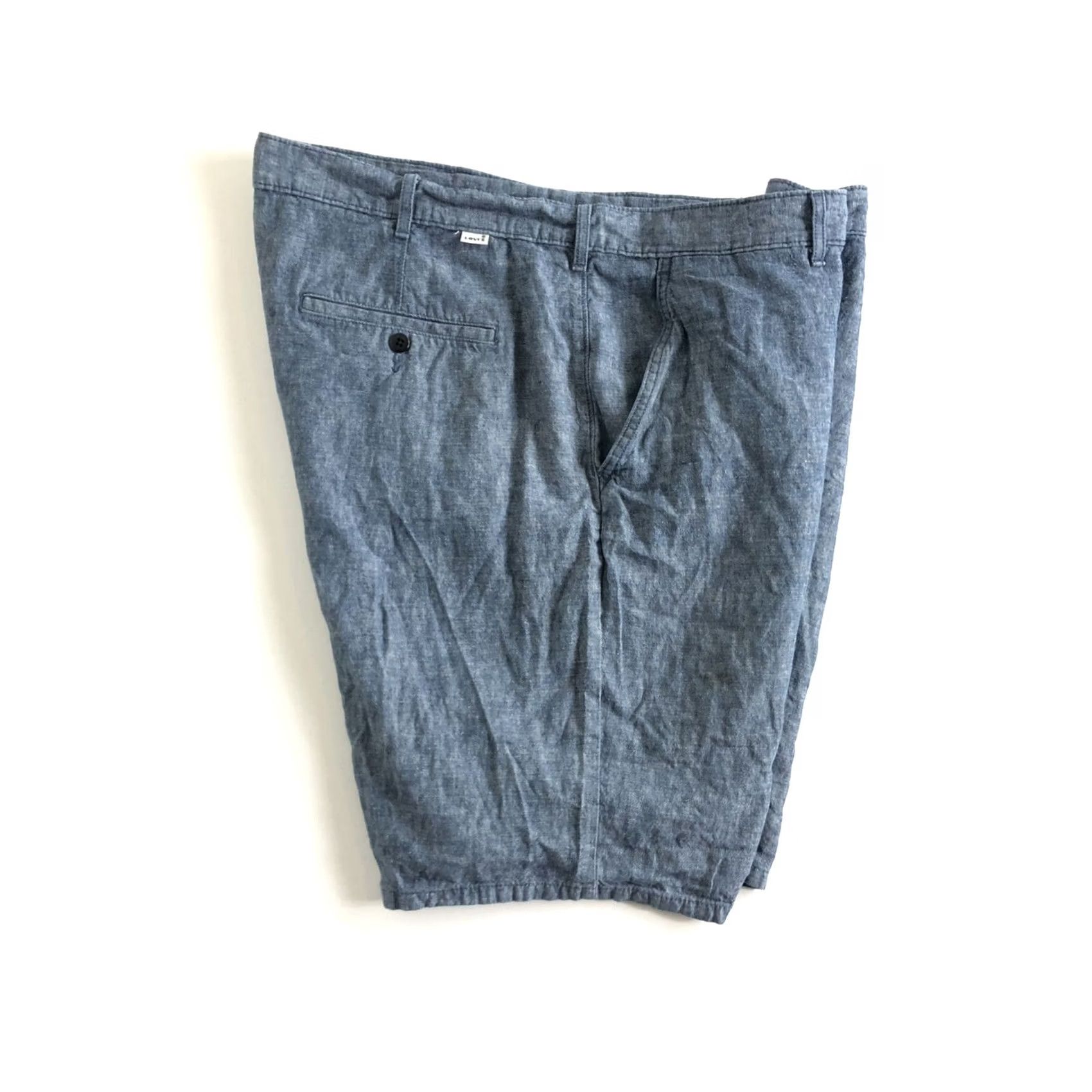 Levi's Levi's Shorts Men 42 Blue Linen Blend Chambray Flat Front Casual Pockets Summer Spring Fall Cotton Linen Size US 42 / EU 58 - 3 Thumbnail