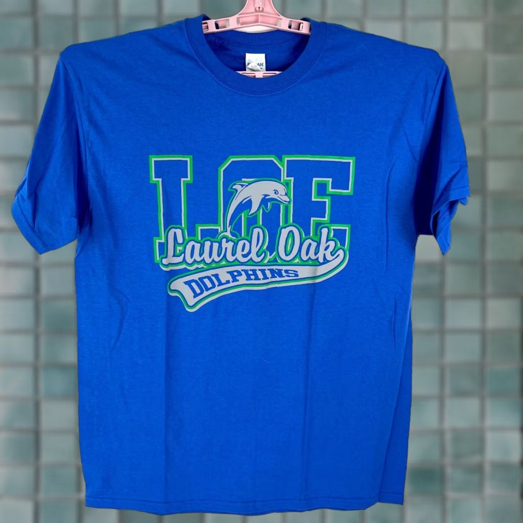 Gildan Gildan Mens Short Sleeves Crew Neck Blue T Shirt Size L Laurel Oak Dolphins Graphic Print Regular Fit 100% Cotton Size US L / EU 52-54 / 3 - 1 Thumbnail