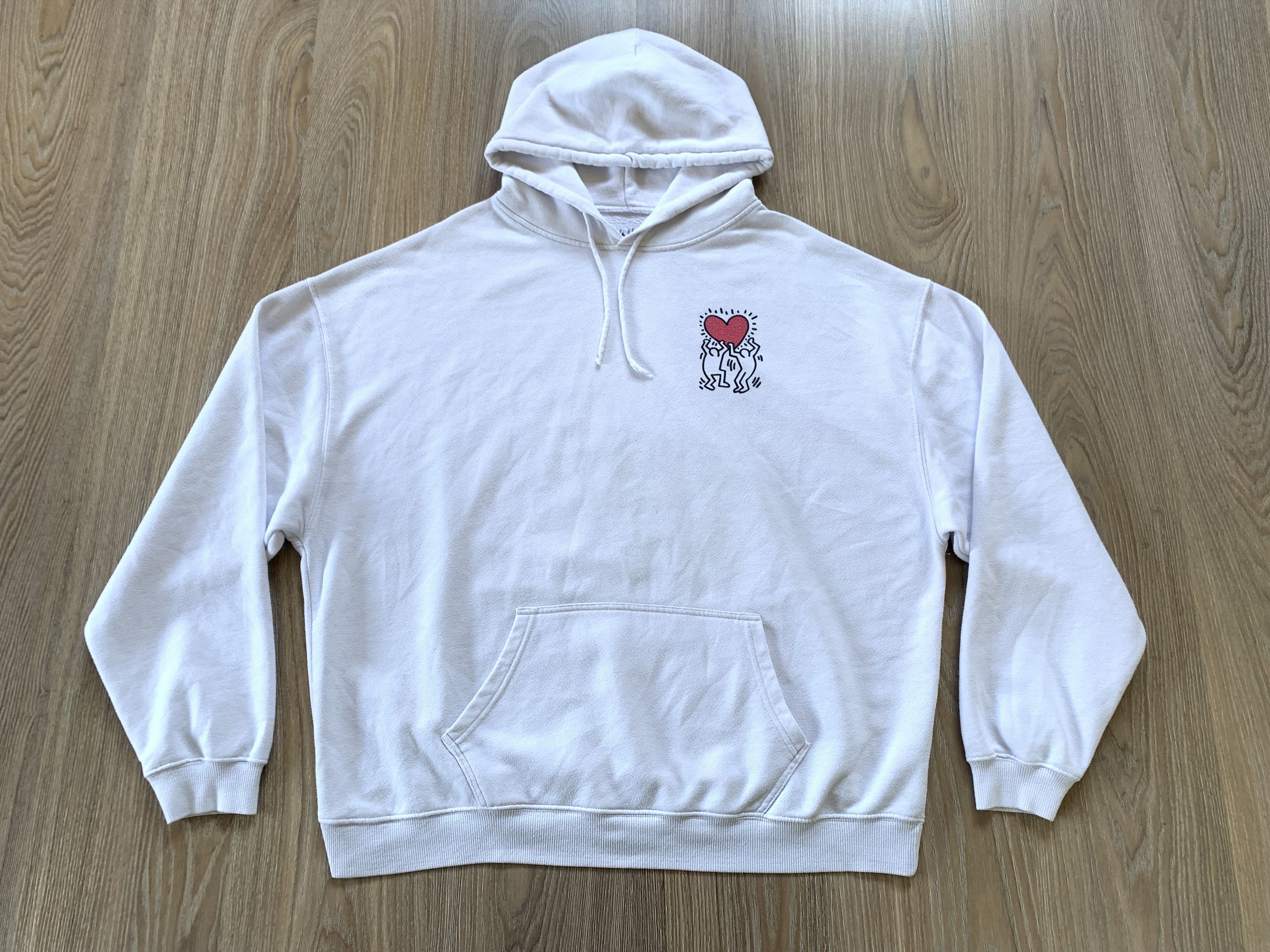 Keith Haring Keith Haring Mens White Printed Pop Art Hoodie Size US XL / EU 56 / 4 - 2 Thumbnail