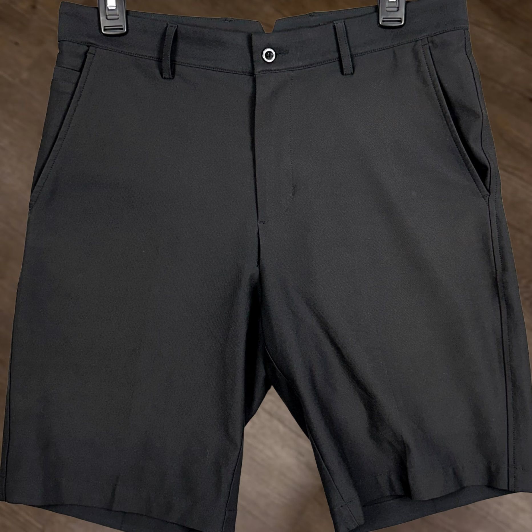 Vintage Dunning Shorts Mens 30 Black Performance Golf Chino Flat Front Stretch Pockets Size US 30 / EU 46 - 1 Thumbnail