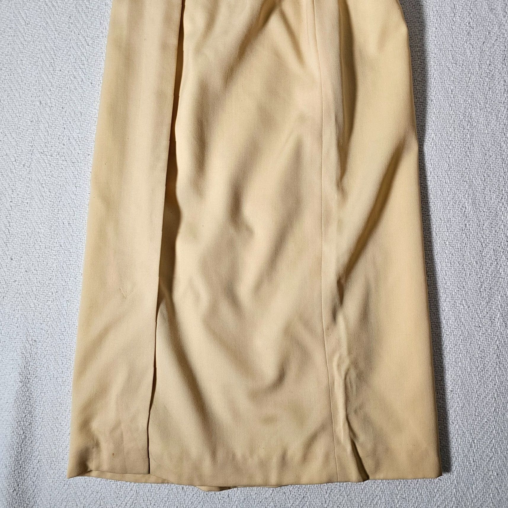 Vintage VTG MARC D'ALCY Wool Skirt Yellow Size 6 A Line Zipper Lined 1980s Victorian Party Womens Size 28" / US 6 / IT 42 - 2 Thumbnail