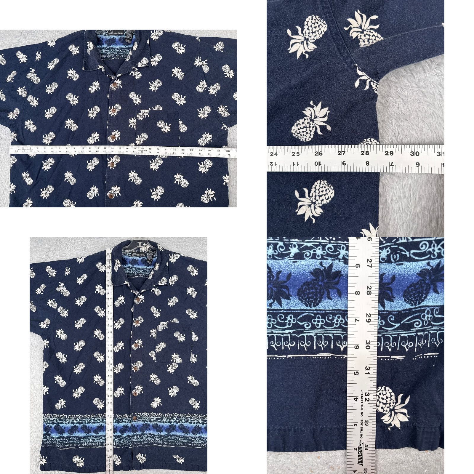 Vintage VINTAGE No Boundaries Shirt Men 3XL XXXL Blue Pineapple All Over Print Hawaiian Cotton Size US XXL / EU 58 / 5 - 8 Thumbnail
