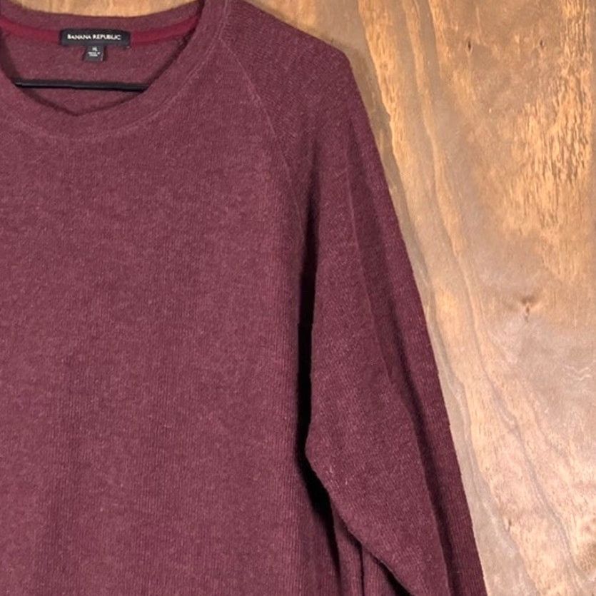 Banana Republic Banana Republic Mens Sweatshirt Burgundy Crew Neck Long Sleeve XL Pullover Knit Casual Business Workwear 90s Preppy Normcore Mens Size US XL / EU 56 / 4 - 5 Thumbnail