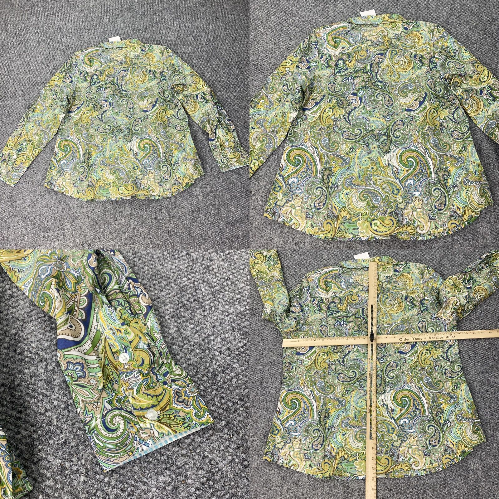 Vintage VINTAGE Appleseed's Shirt Womens 16 Long Sleeve Cotton Paisley Button-Up Top Green Blue Bohemian Size XXL / US 16-18 / IT 52-54 - 8 Thumbnail