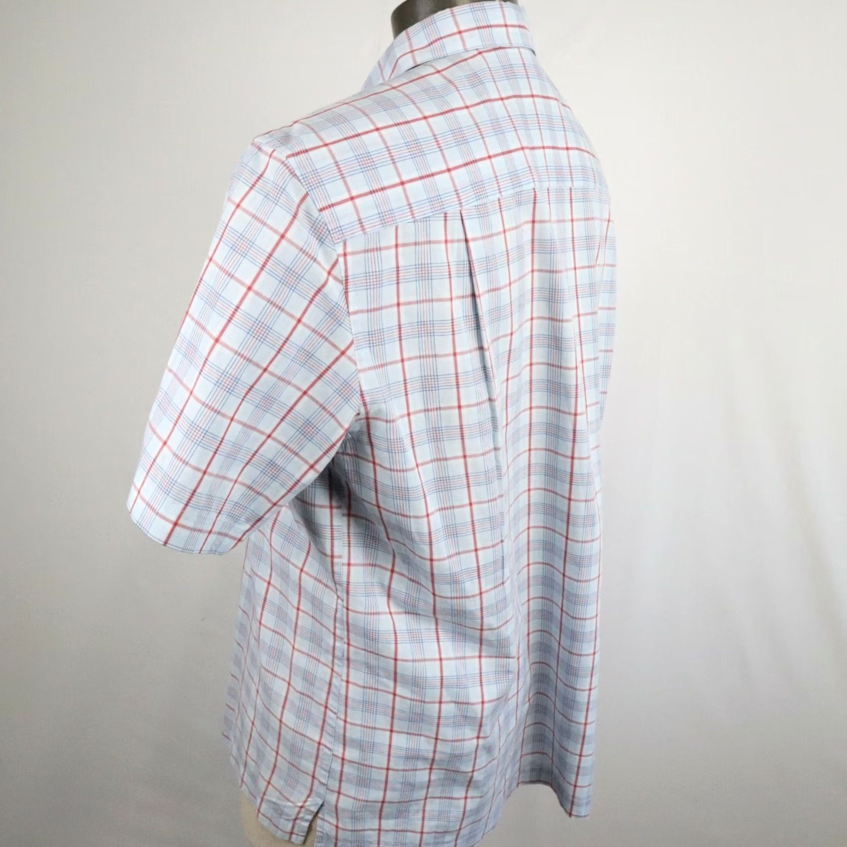 Vintage John Ashford Shirt Mens Large Blue Plaid Business Casual Button Up Short Sleeve Size US L / EU 52-54 / 3 - 5 Thumbnail