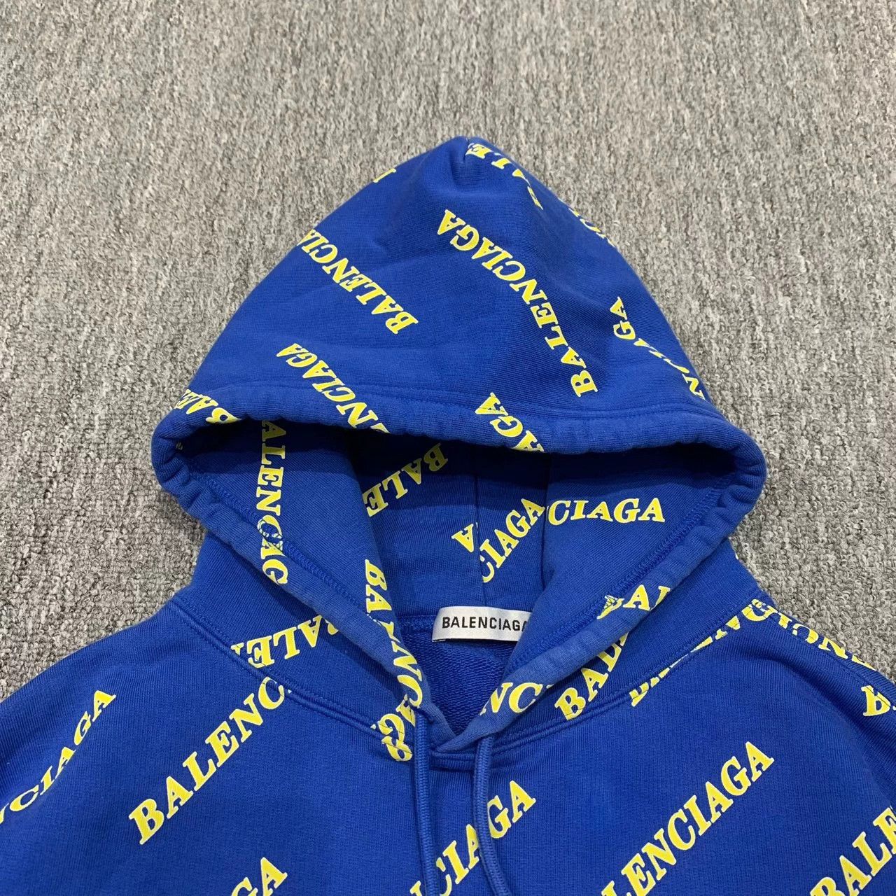 Balenciaga Balenciaga Blue Allover Print Hoodie L 95 New Size L / US 10 / IT 46 - 6 Thumbnail